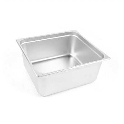 Kitchen Tek Stainless Steel 2/3 Size Steam Table Pan - 6 Inch Deep, Anti Jam, 24 Gauge - 1 count box