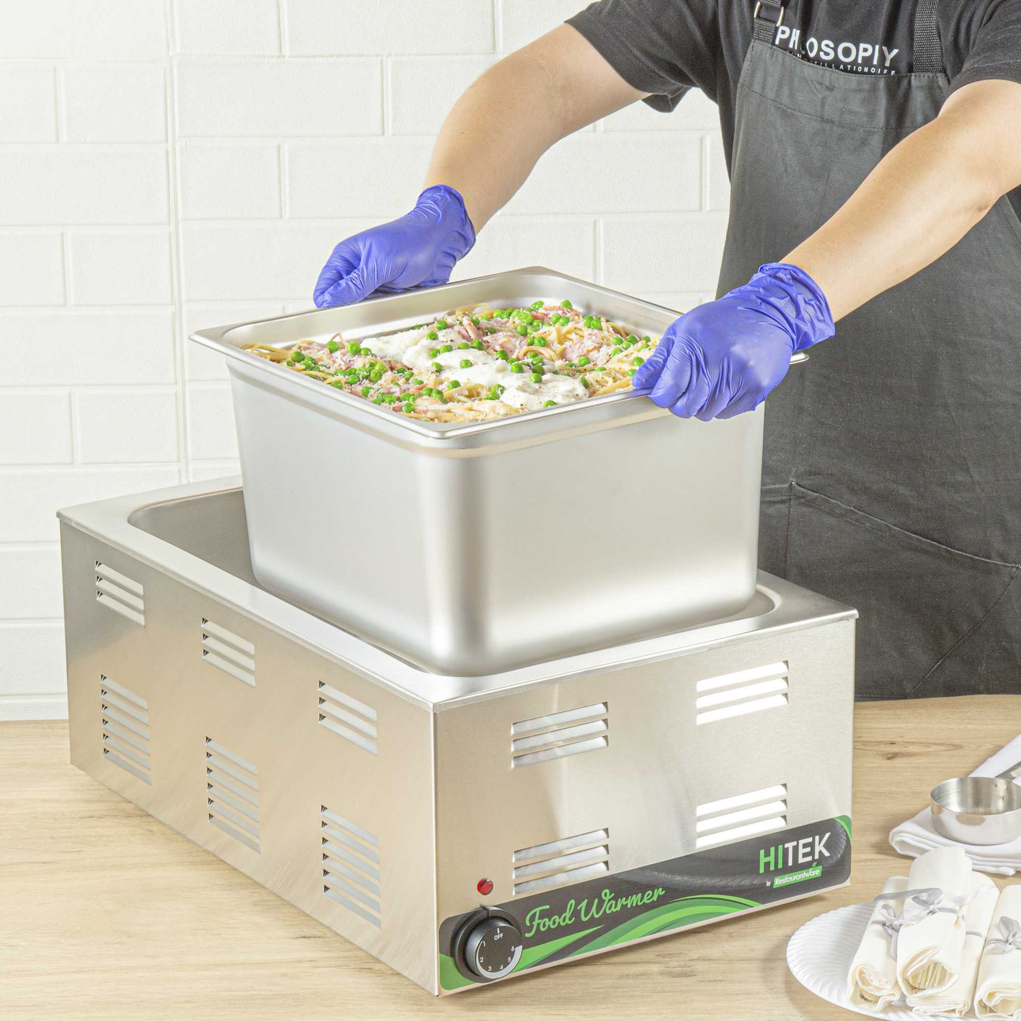 Kitchen Tek Stainless Steel 2/3 Size Steam Table Pan - 8 Inch Deep, Anti Jam, 24 Gauge - 1 count box