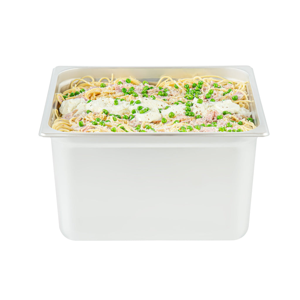 Kitchen Tek Stainless Steel 2/3 Size Steam Table Pan - 8 Inch Deep, Anti Jam, 24 Gauge - 6 count box