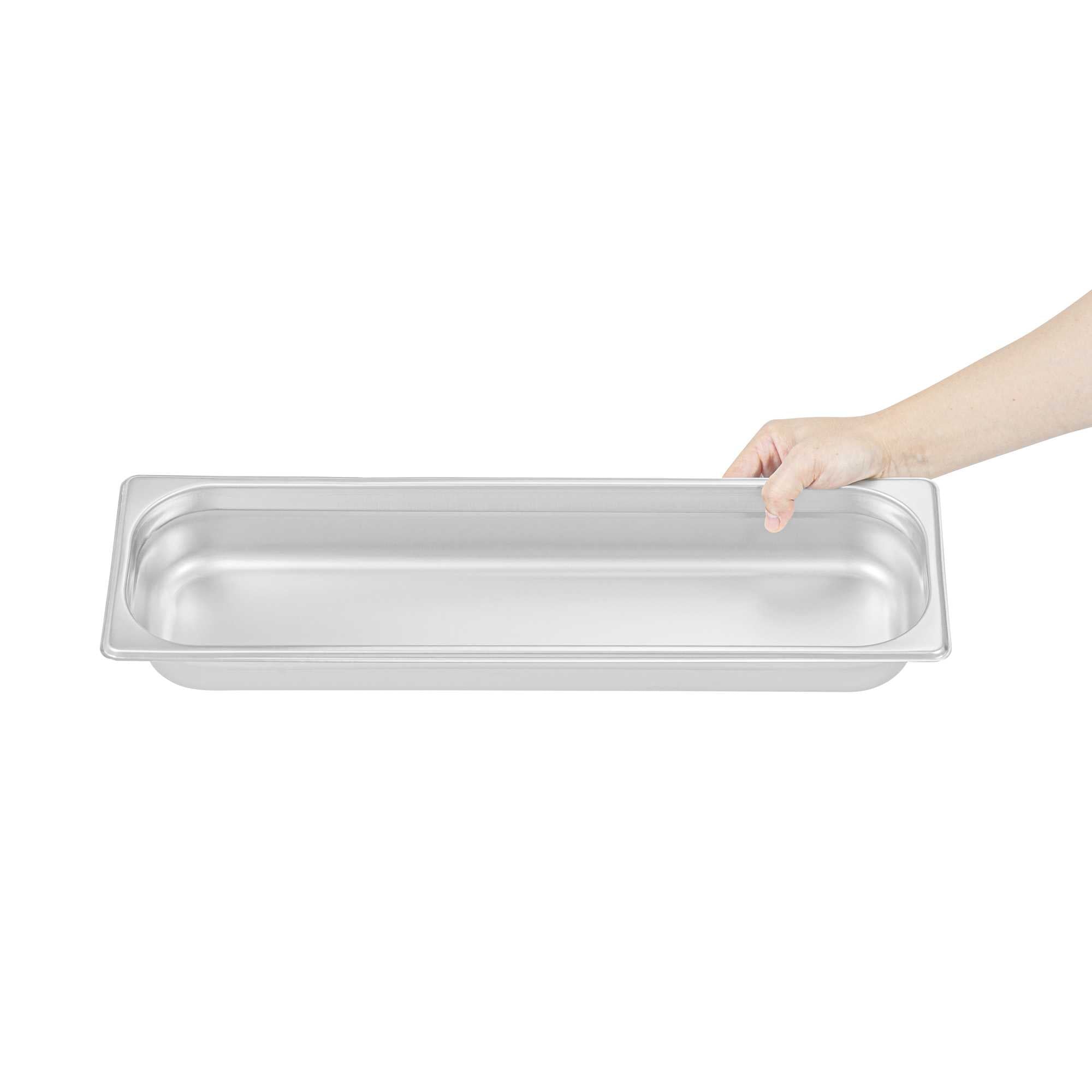 Kitchen Tek Stainless Steel 1/2 Size Long Steam Table Pan - 2 1/2 Inch Deep, Anti Jam, 24 Gauge - 1 count box