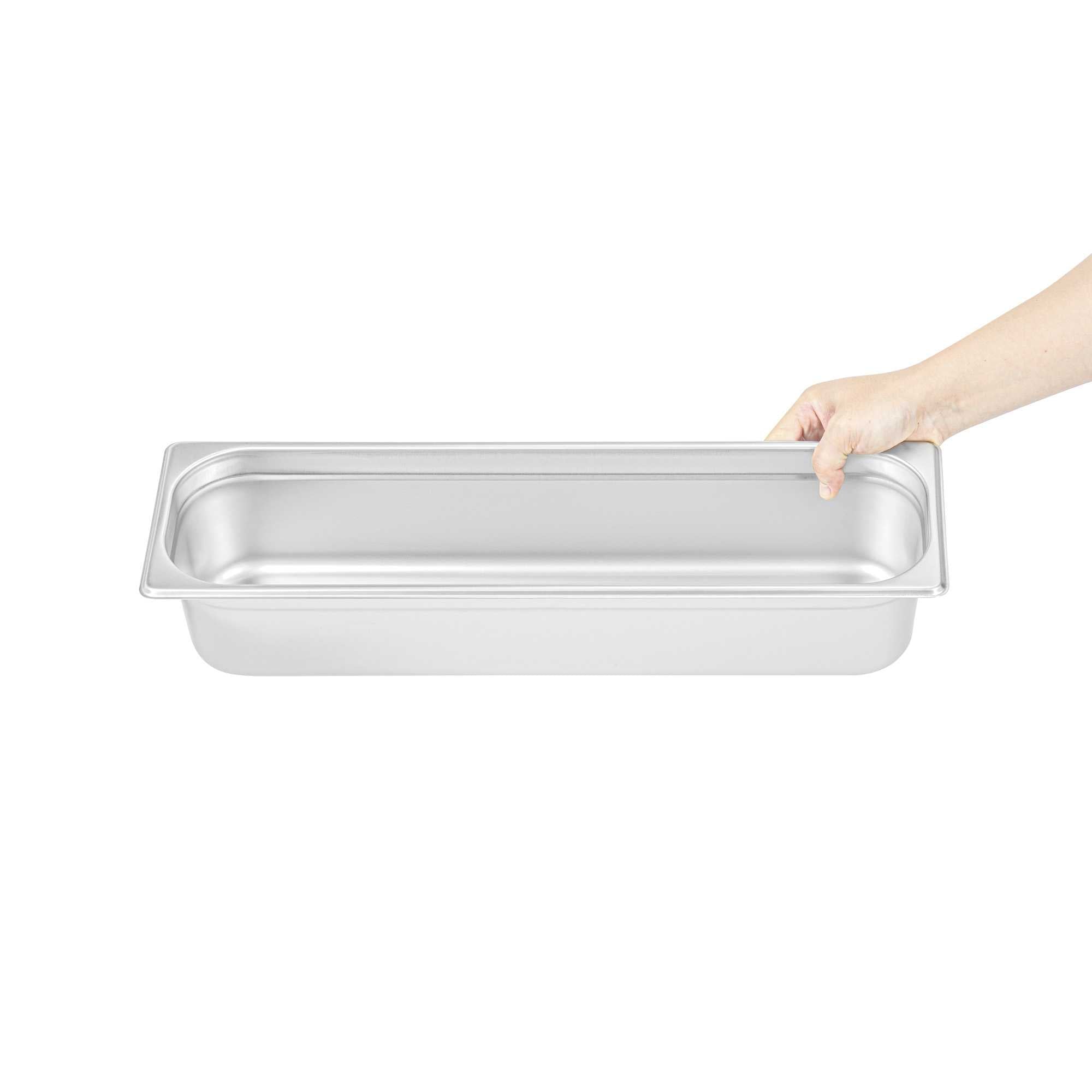 Kitchen Tek Stainless Steel 1/2 Size Long Steam Table Pan - 4 Inch Deep, Anti Jam, 24 Gauge - 1 count box
