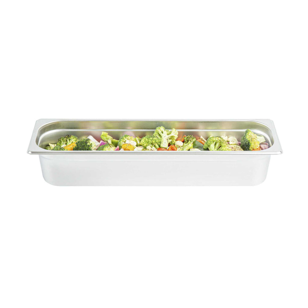 Kitchen Tek Stainless Steel 1/2 Size Long Steam Table Pan - 4 Inch Deep, Anti Jam, 24 Gauge - 1 count box
