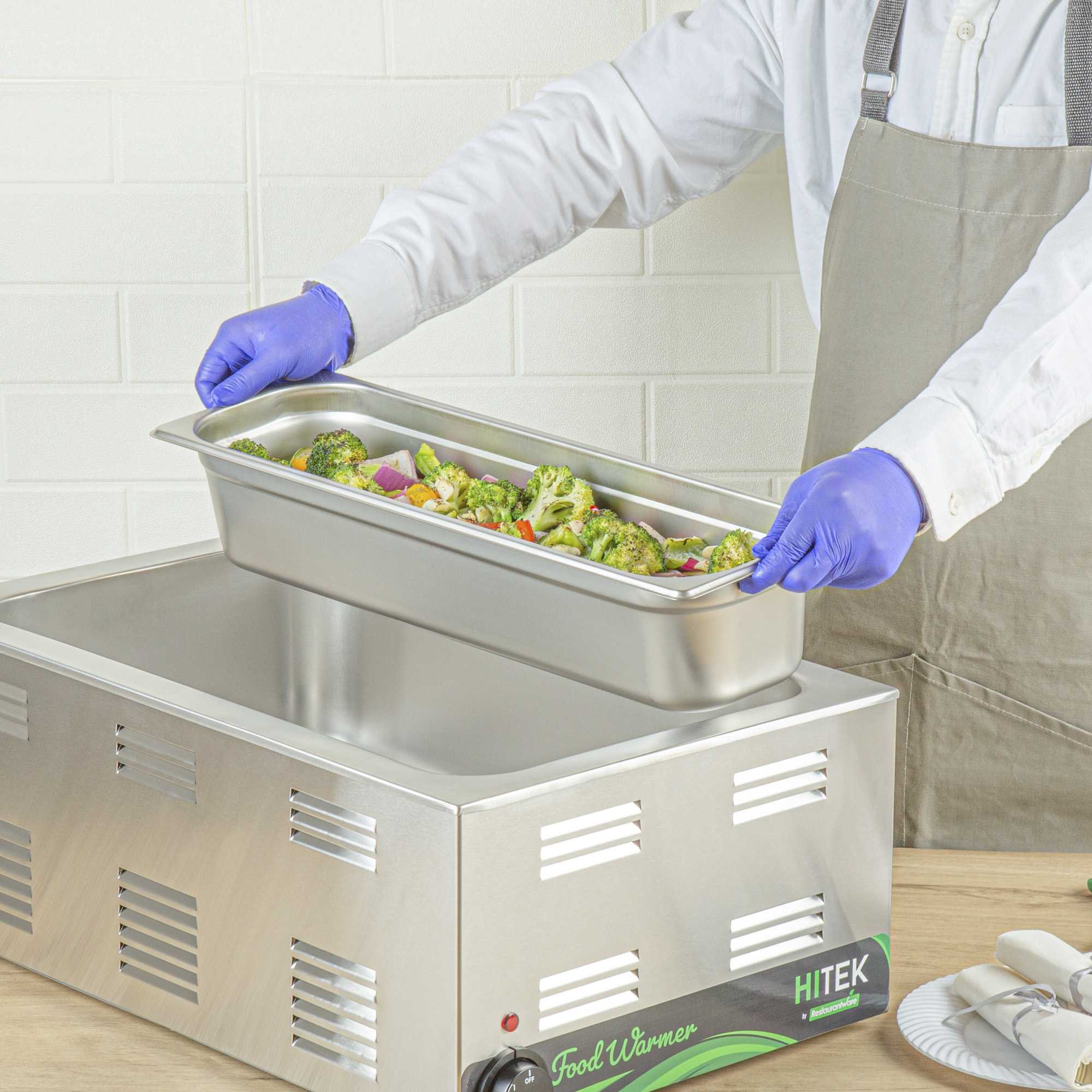 Kitchen Tek Stainless Steel 1/2 Size Long Steam Table Pan - 4 Inch Deep, Anti Jam, 24 Gauge - 1 count box