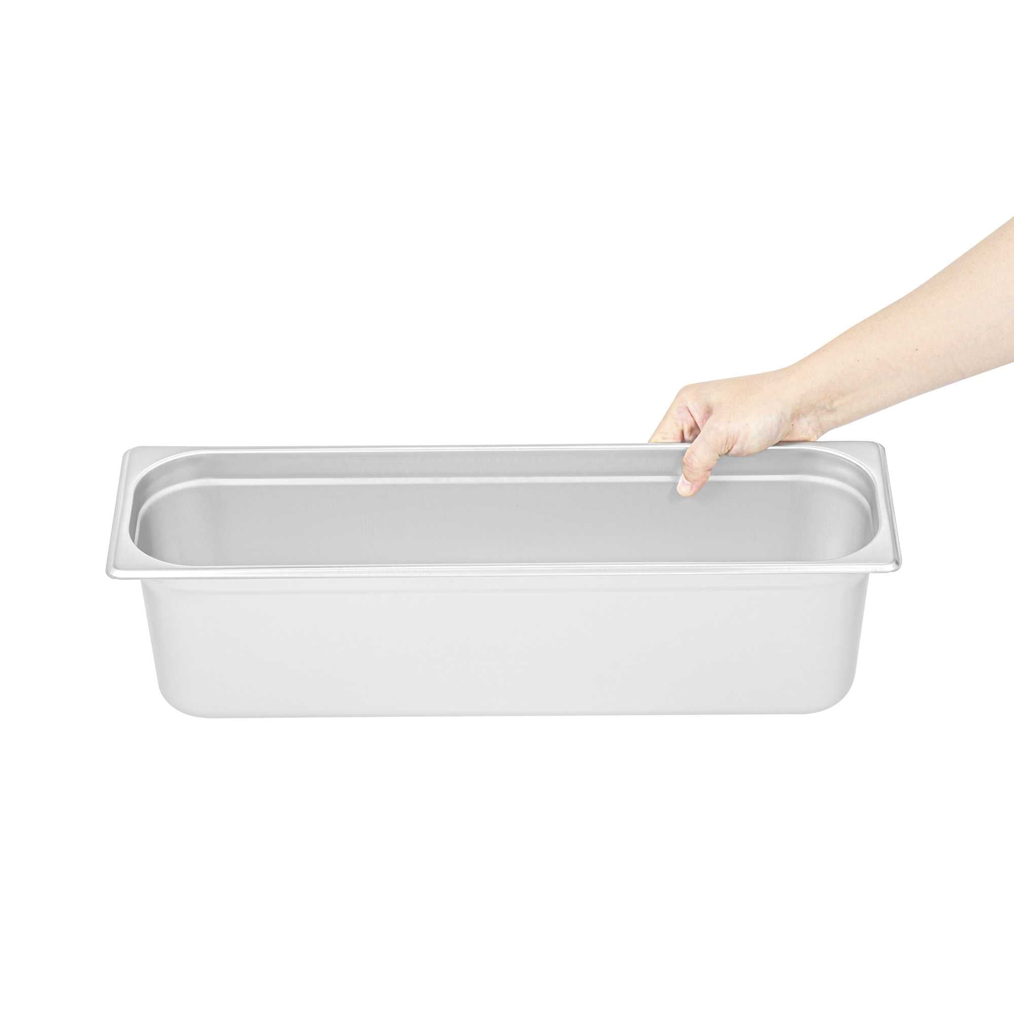 Kitchen Tek Stainless Steel 1/2 Size Long Steam Table Pan - 6 Inch Deep, Anti Jam, 24 Gauge - 1 count box