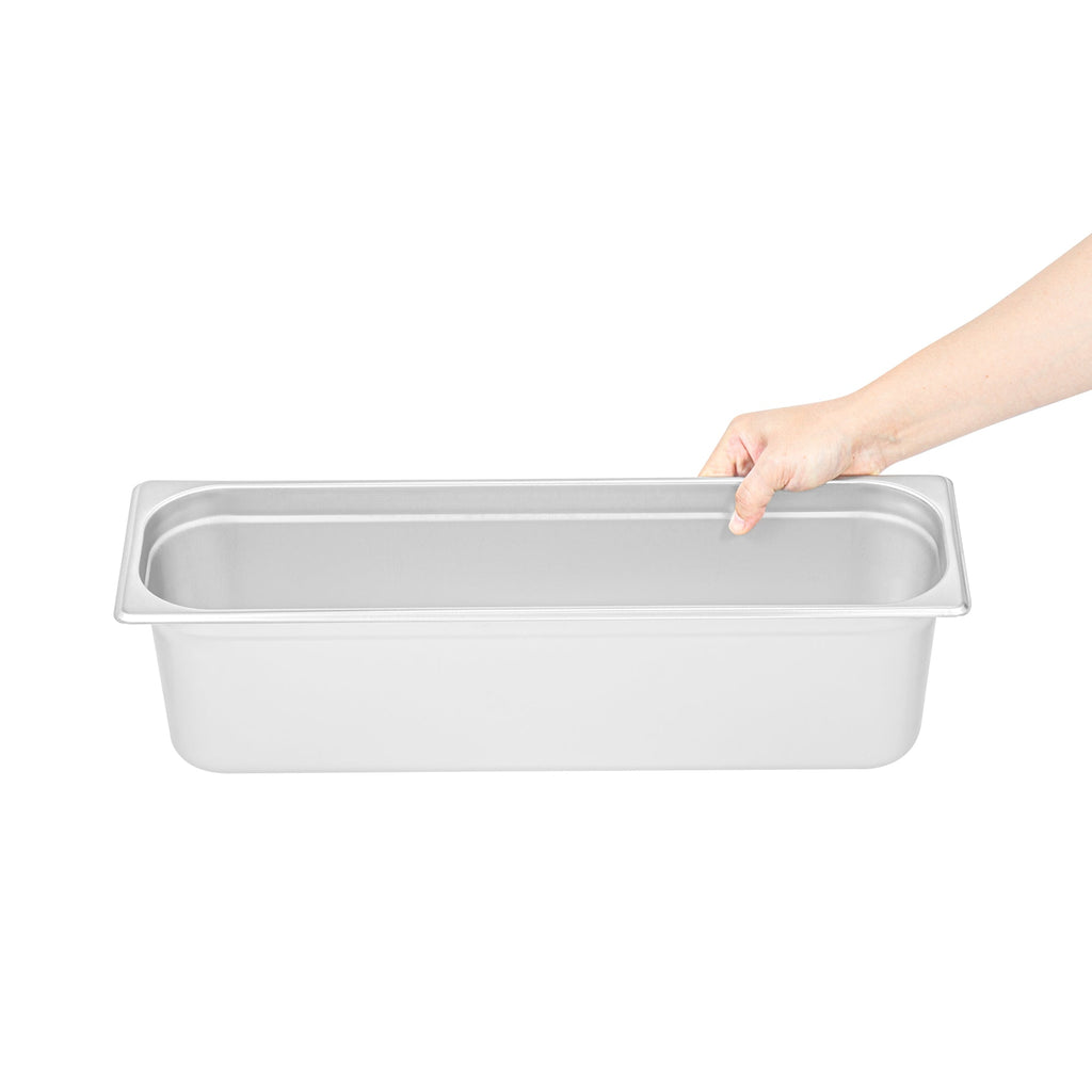Kitchen Tek Stainless Steel 1/2 Size Long Steam Table Pan - 6 Inch Deep, Anti Jam, 24 Gauge - 6 count box