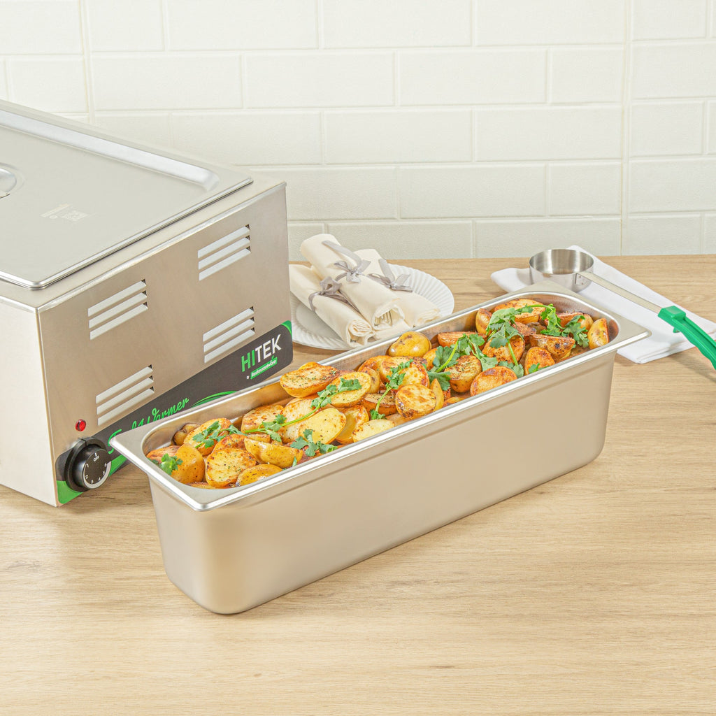 Kitchen Tek Stainless Steel 1/2 Size Long Steam Table Pan - 6 Inch Deep, Anti Jam, 24 Gauge - 6 count box