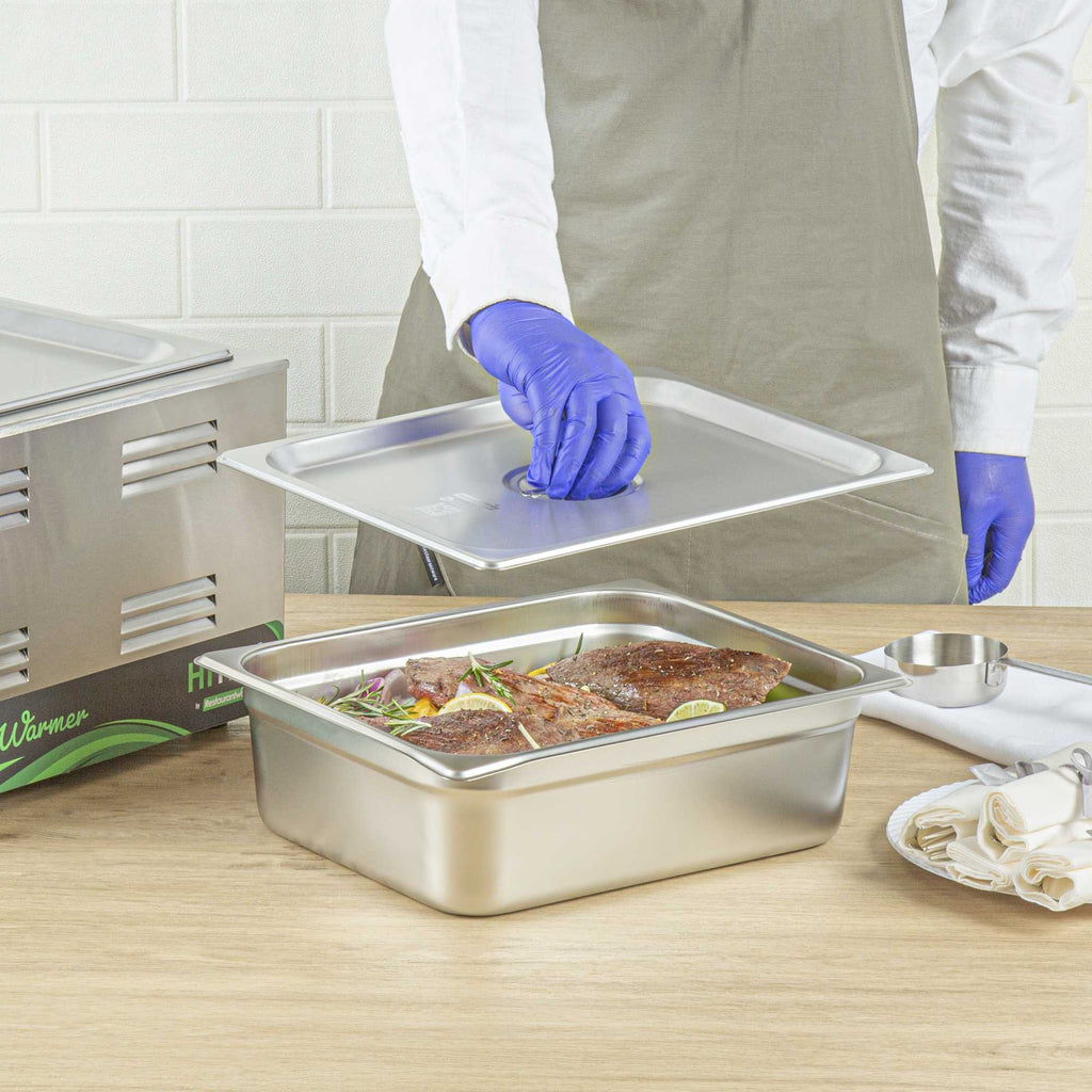 Kitchen Tek Stainless Steel Lid - Fits 1/2 Size Steam Table Pan - 1 count box