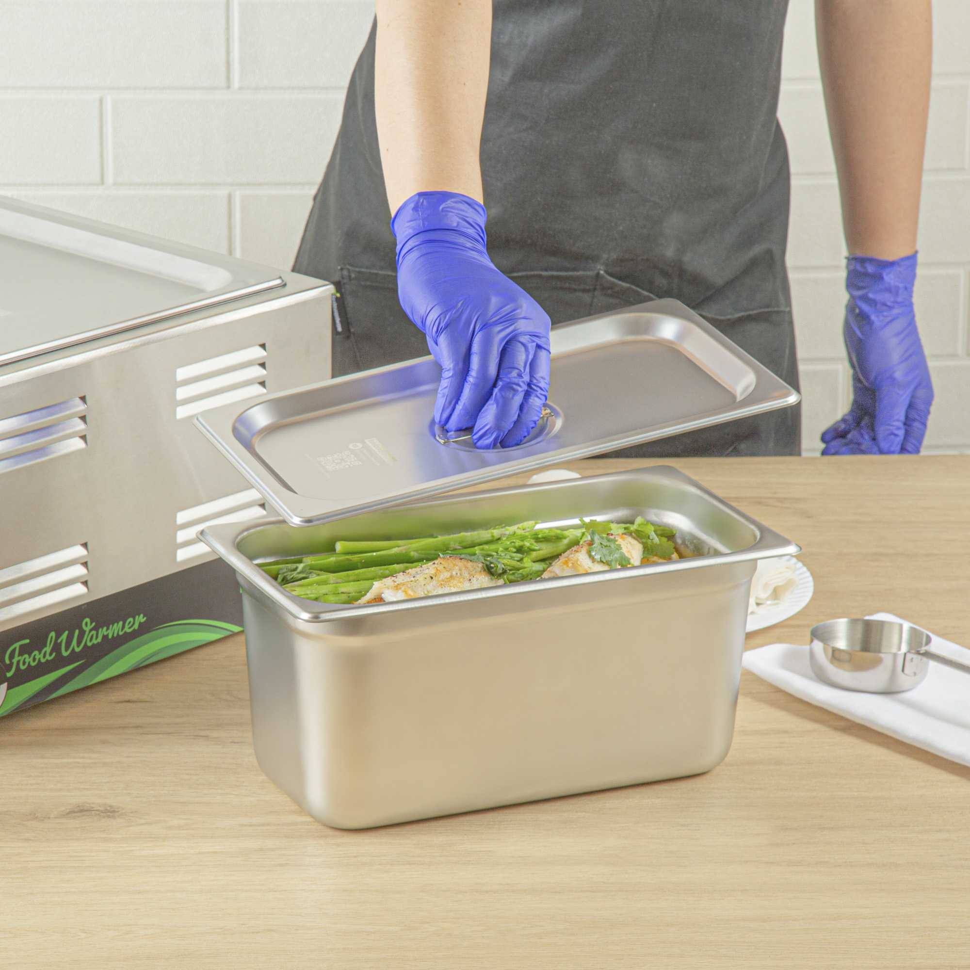 Kitchen Tek Stainless Steel Lid - Fits 1/3 Size Steam Table Pan - 1 count box