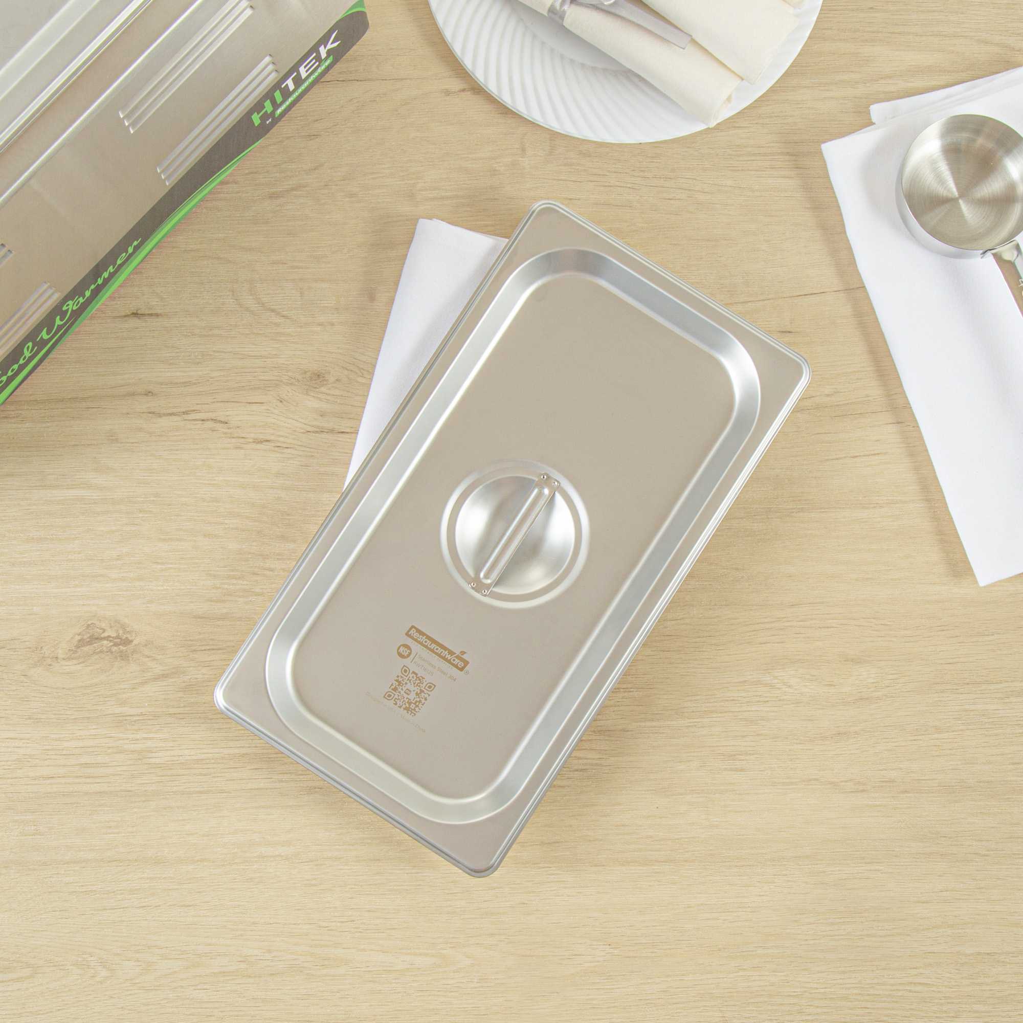 Kitchen Tek Stainless Steel Lid - Fits 1/3 Size Steam Table Pan - 1 count box