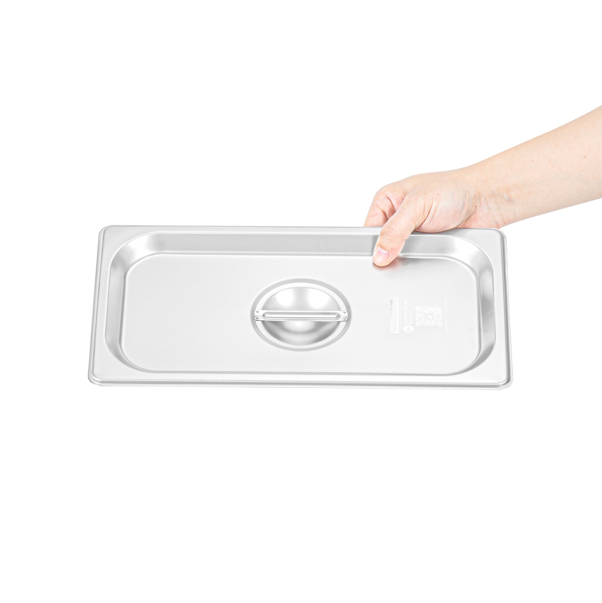 Kitchen Tek Stainless Steel Lid - Fits 1/3 Size Steam Table Pan - 12 count box