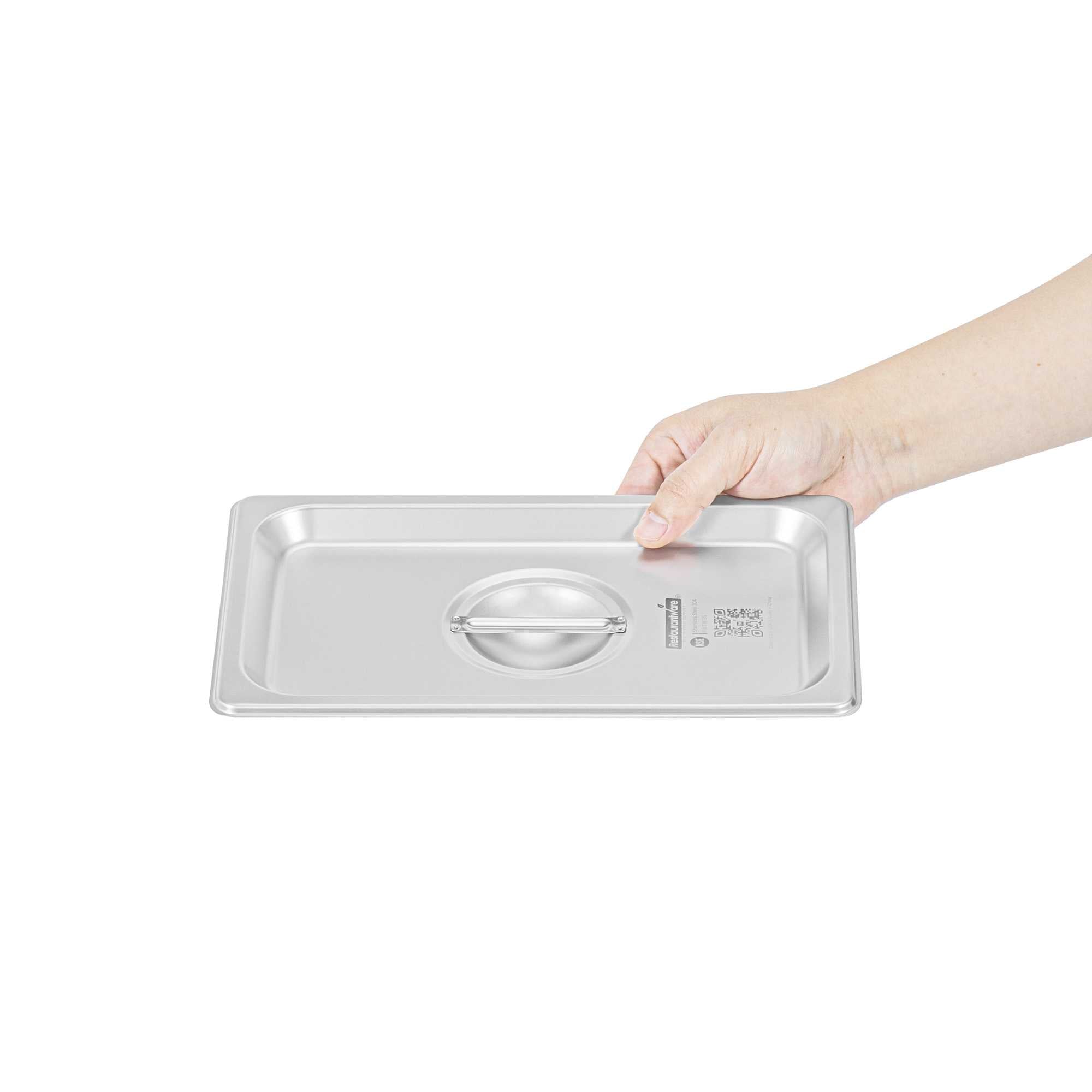Kitchen Tek Stainless Steel Lid - Fits 1/4 Size Steam Table Pan - 1 count box