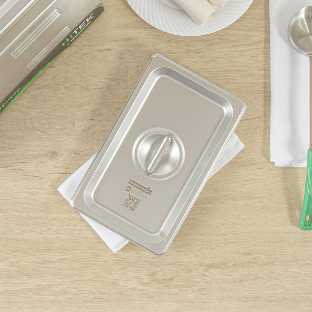 Kitchen Tek Stainless Steel Lid - Fits 1/4 Size Steam Table Pan - 1 count box