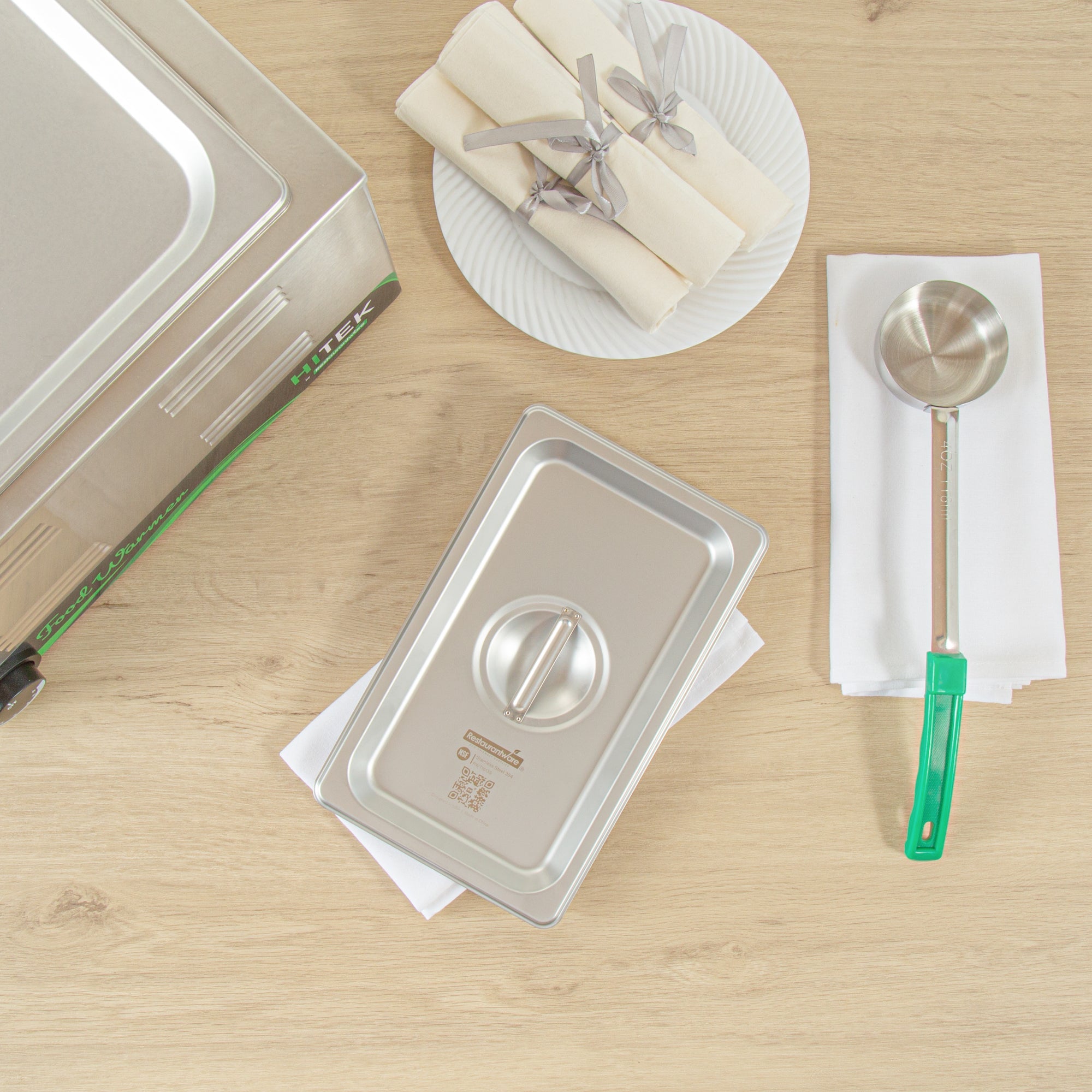 Kitchen Tek Stainless Steel Lid - Fits 1/4 Size Steam Table Pan - 12 count box