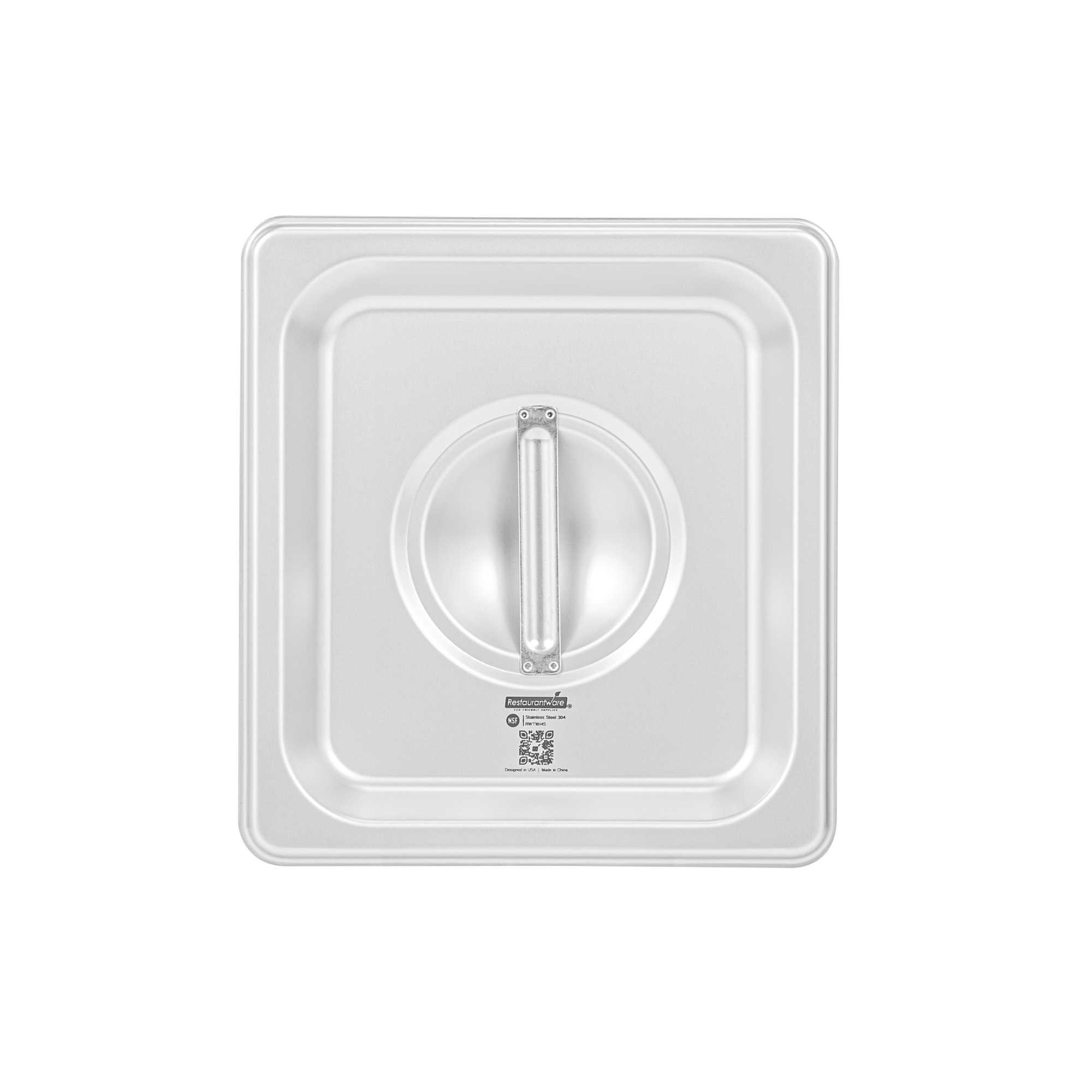 Kitchen Tek Stainless Steel Lid - Fits 1/6 Size Steam Table Pan - 1 count box