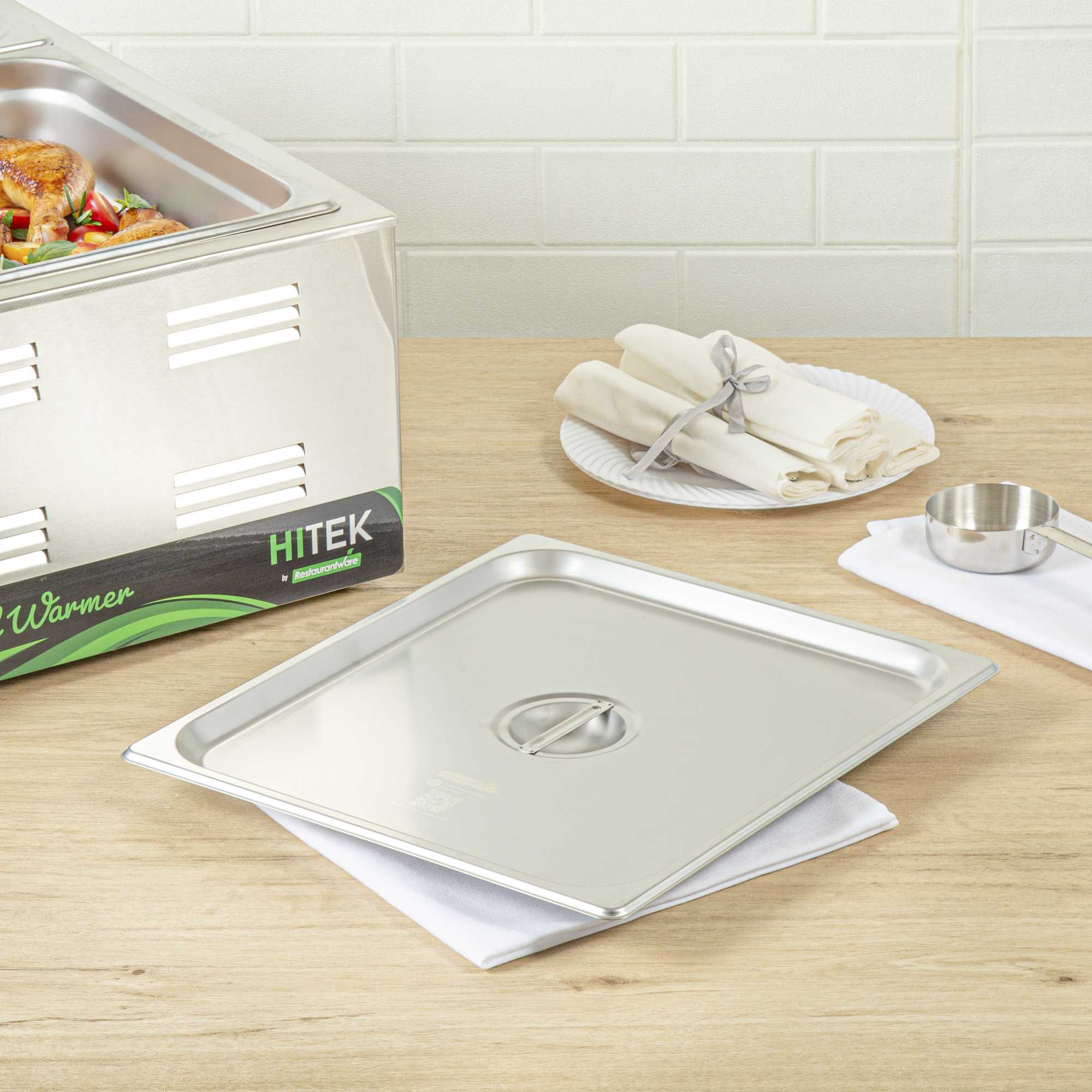 Kitchen Tek Stainless Steel Lid - Fits 2/3 Size Steam Table Pan - 1 count box
