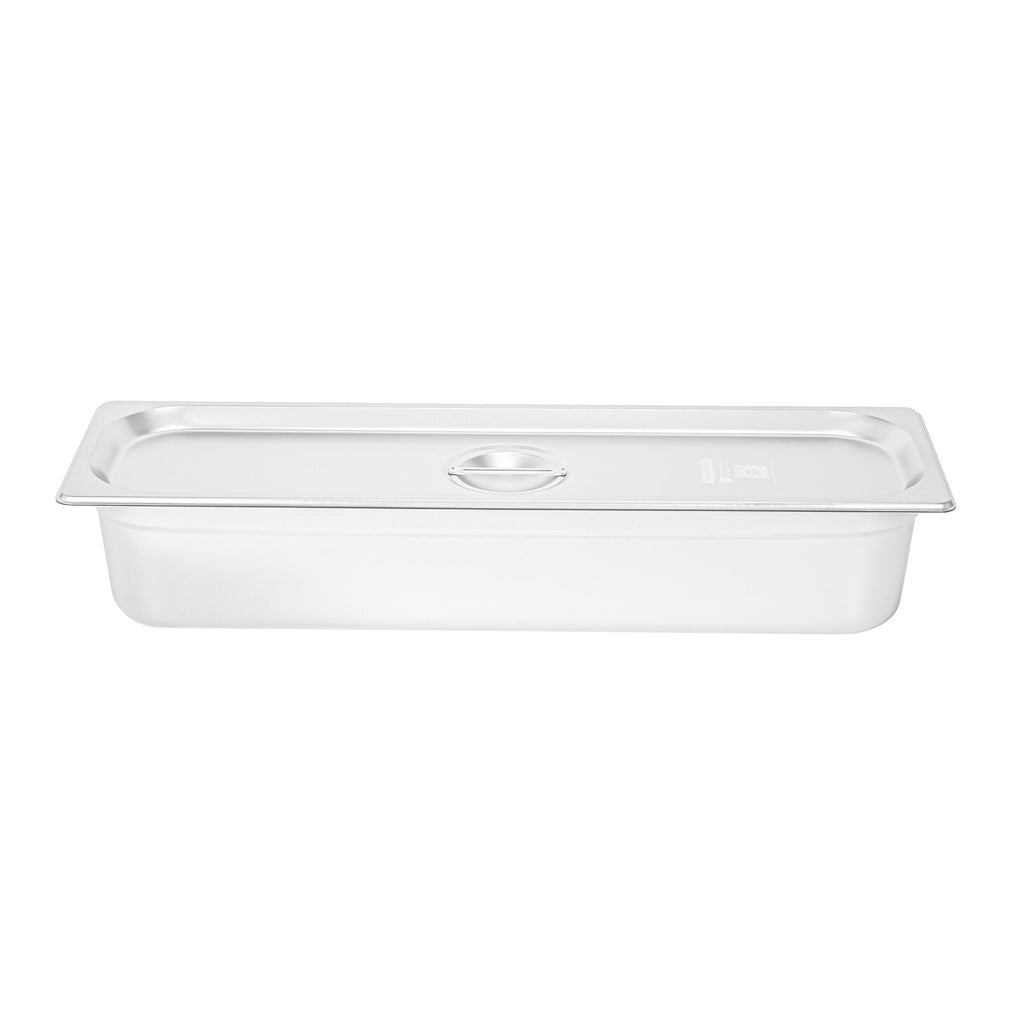 Kitchen Tek Stainless Steel Lid - Fits 1/2 Size Long Steam Table Pan - 1 count box