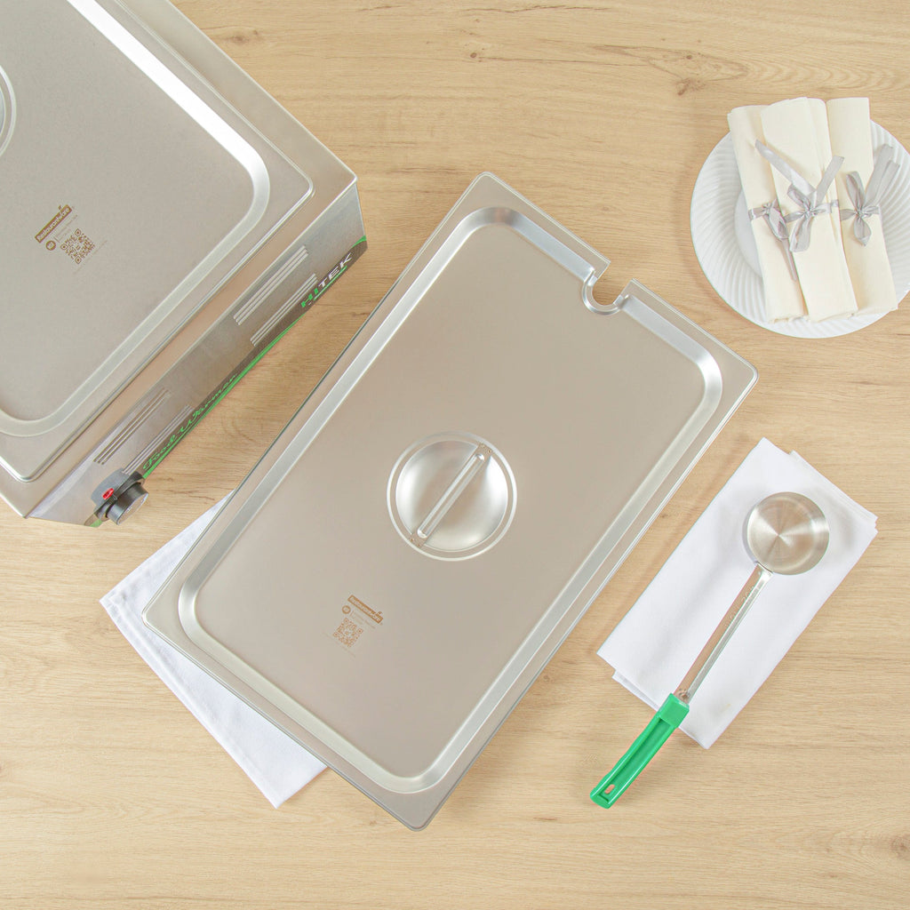 Kitchen Tek Stainless Steel Slotted Lid - Fits Full Size Steam Table Pan - 1 count box
