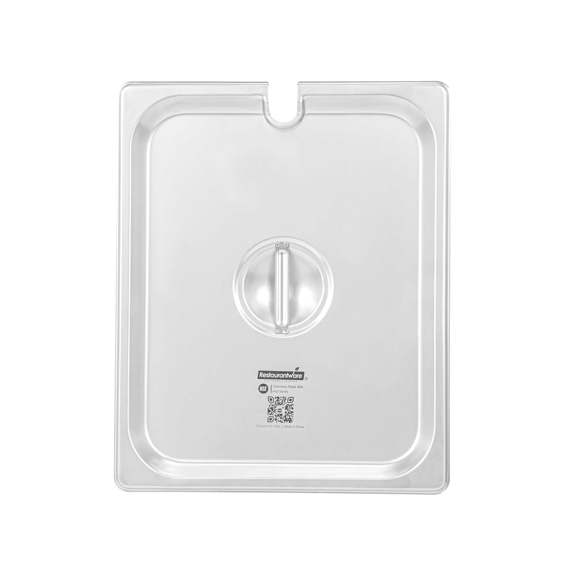 Kitchen Tek Stainless Steel Slotted Lid - Fits 1/2 Size Steam Table Pan - 1 count box