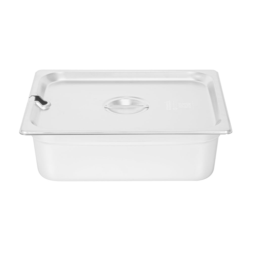 Kitchen Tek Stainless Steel Slotted Lid - Fits 1/2 Size Steam Table Pan - 12 count box