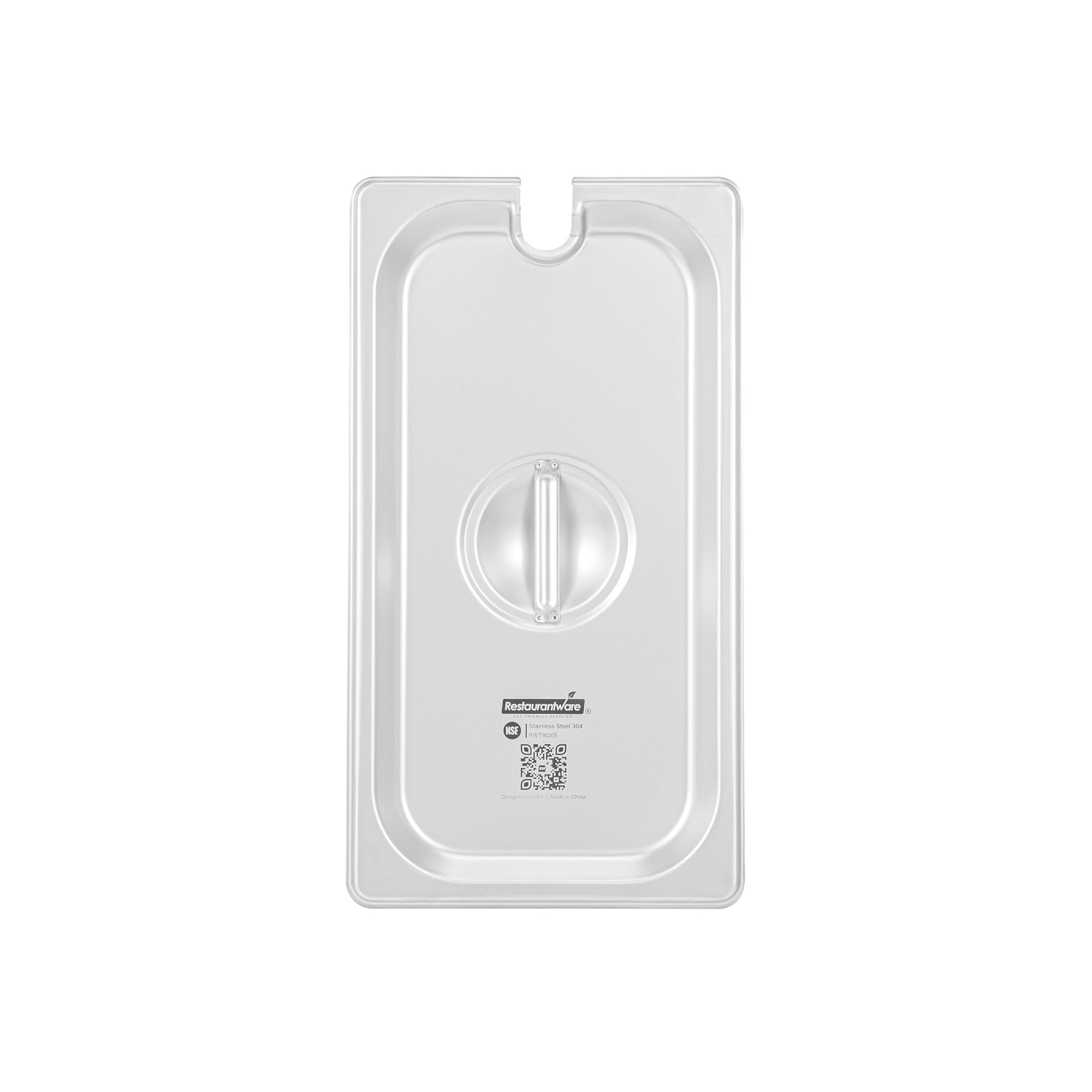 Kitchen Tek Stainless Steel Slotted Lid - Fits 1/3 Size Steam Table Pan - 12 count box