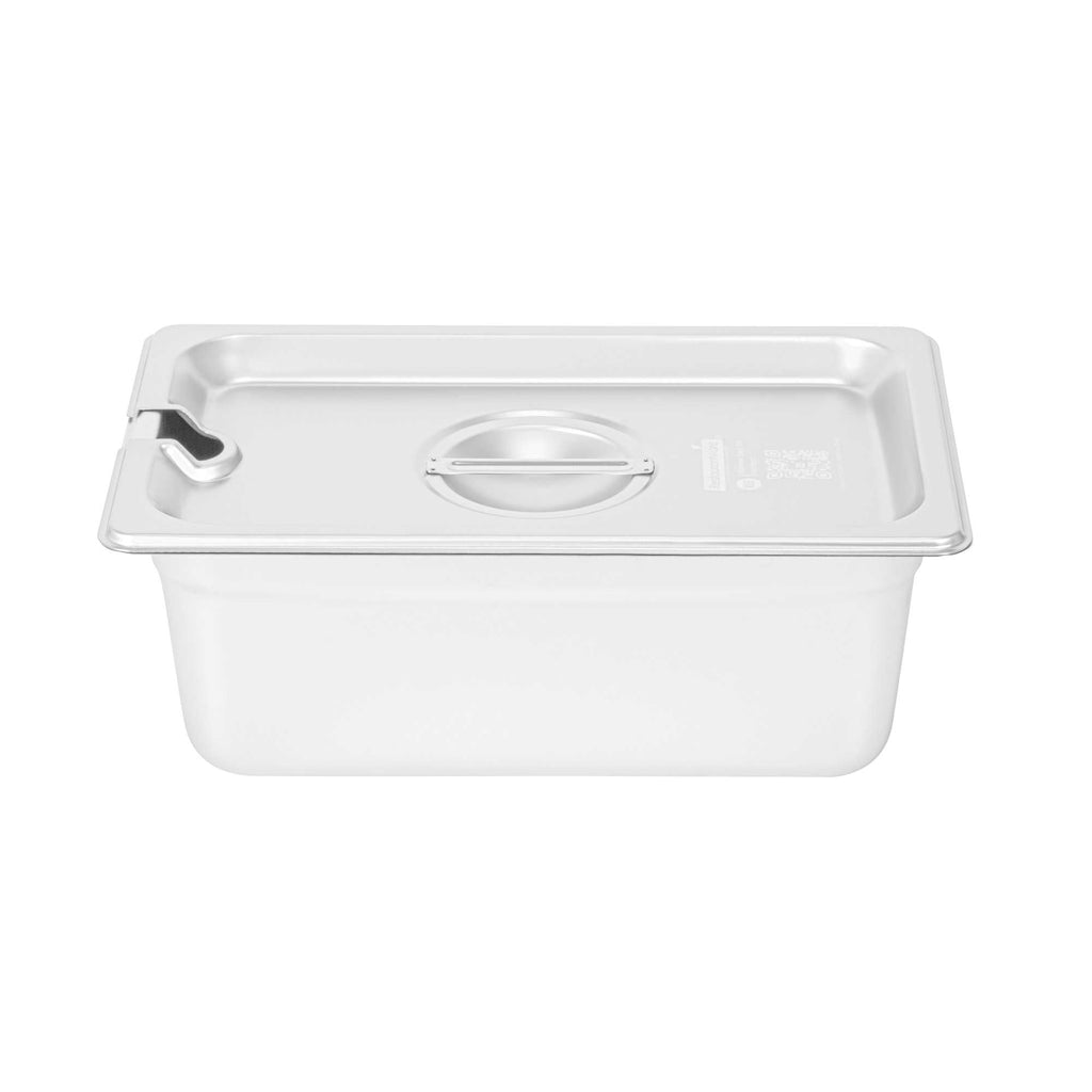 Kitchen Tek Stainless Steel Slotted Lid - Fits 1/4 Size Steam Table Pan - 1 count box