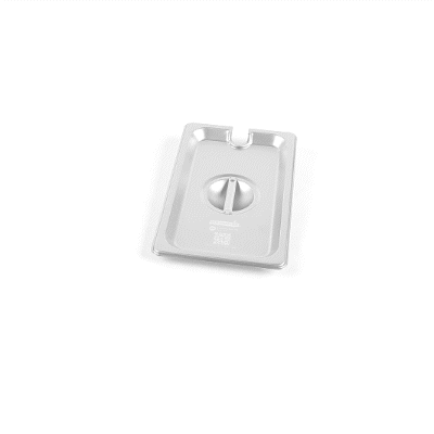 Kitchen Tek Stainless Steel Slotted Lid - Fits 1/4 Size Steam Table Pan - 1 count box