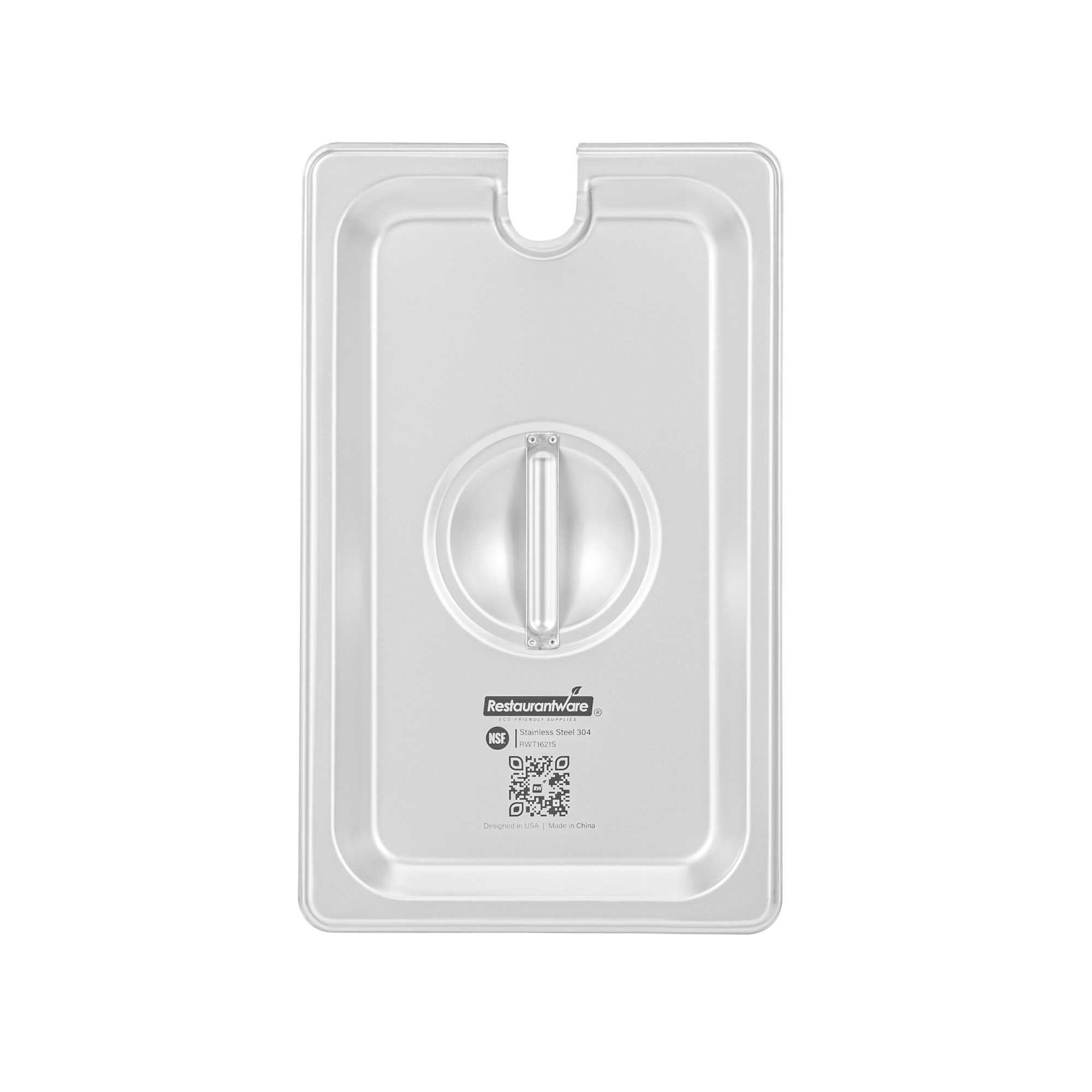 Kitchen Tek Stainless Steel Slotted Lid - Fits 1/4 Size Steam Table Pan - 1 count box