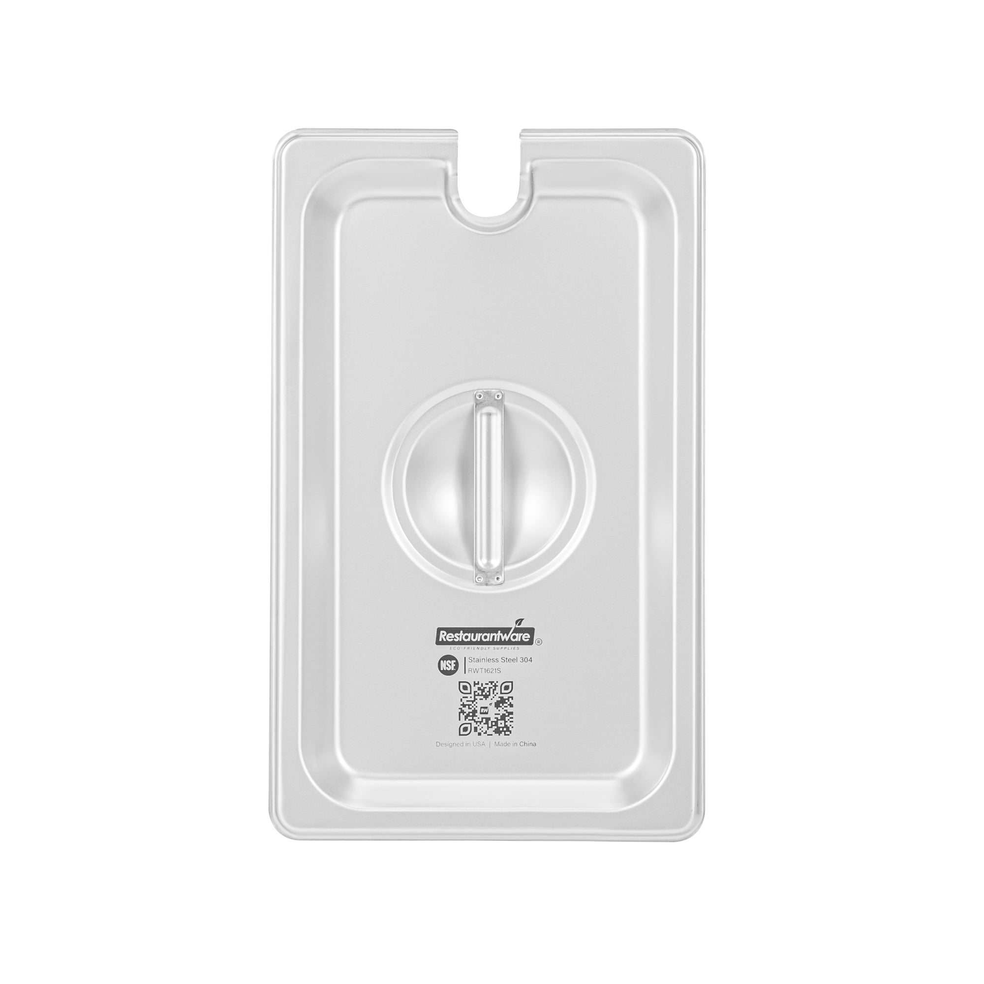 Kitchen Tek Stainless Steel Slotted Lid - Fits 1/4 Size Steam Table Pan - 12 count box