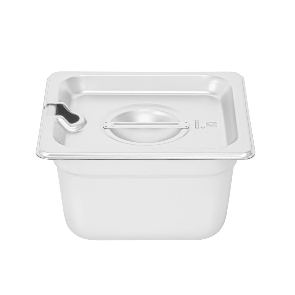 Kitchen Tek Stainless Steel Slotted Lid - Fits 1/6 Size Steam Table Pan - 12 count box