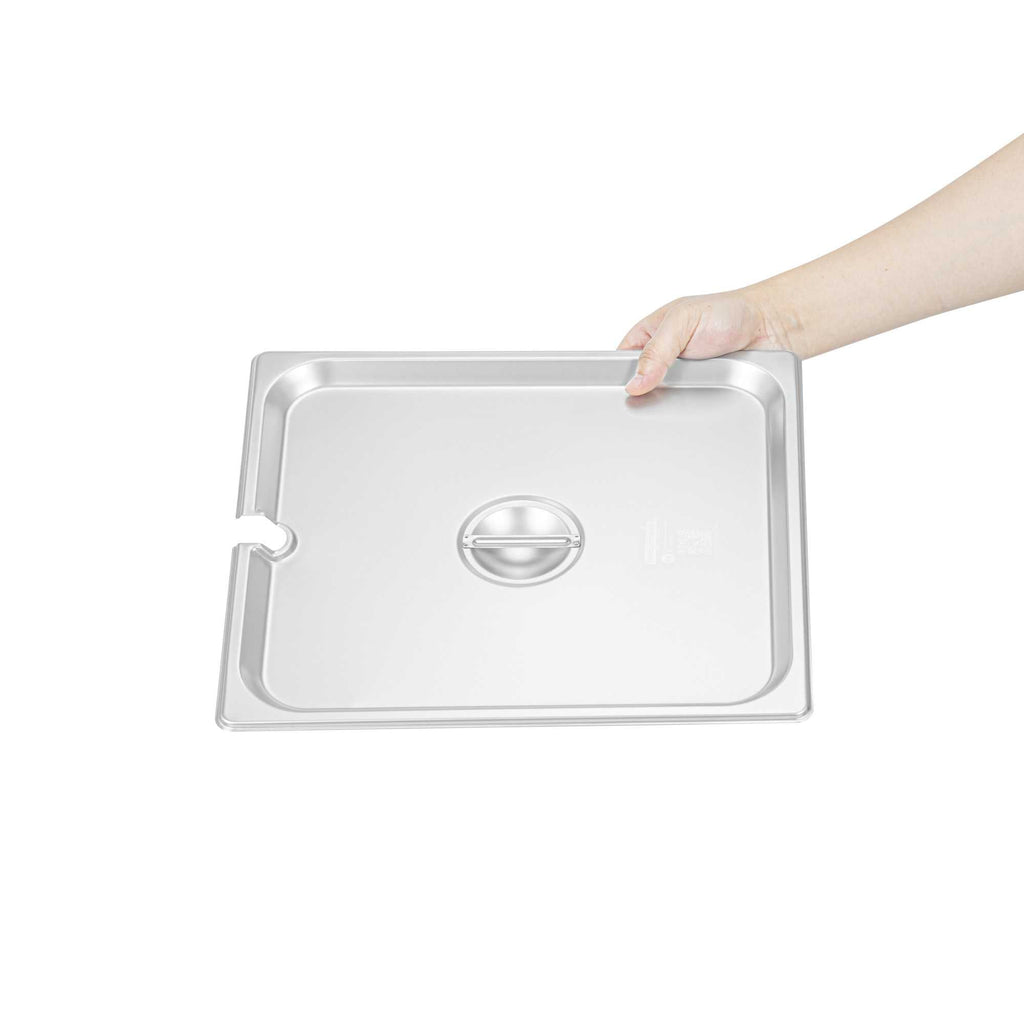 Kitchen Tek Stainless Steel Slotted Lid - Fits 2/3 Size Steam Table Pan - 1 count box