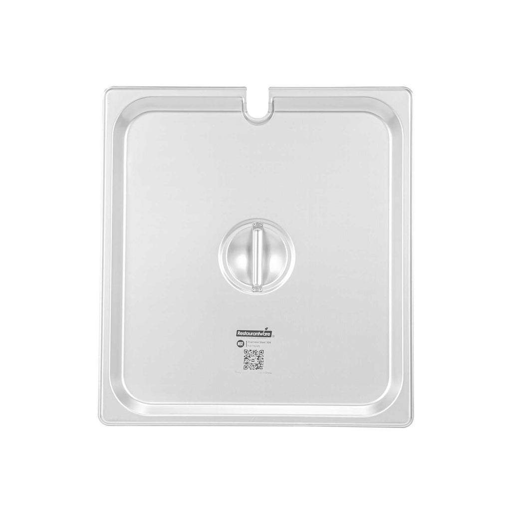 Kitchen Tek Stainless Steel Slotted Lid - Fits 2/3 Size Steam Table Pan - 1 count box
