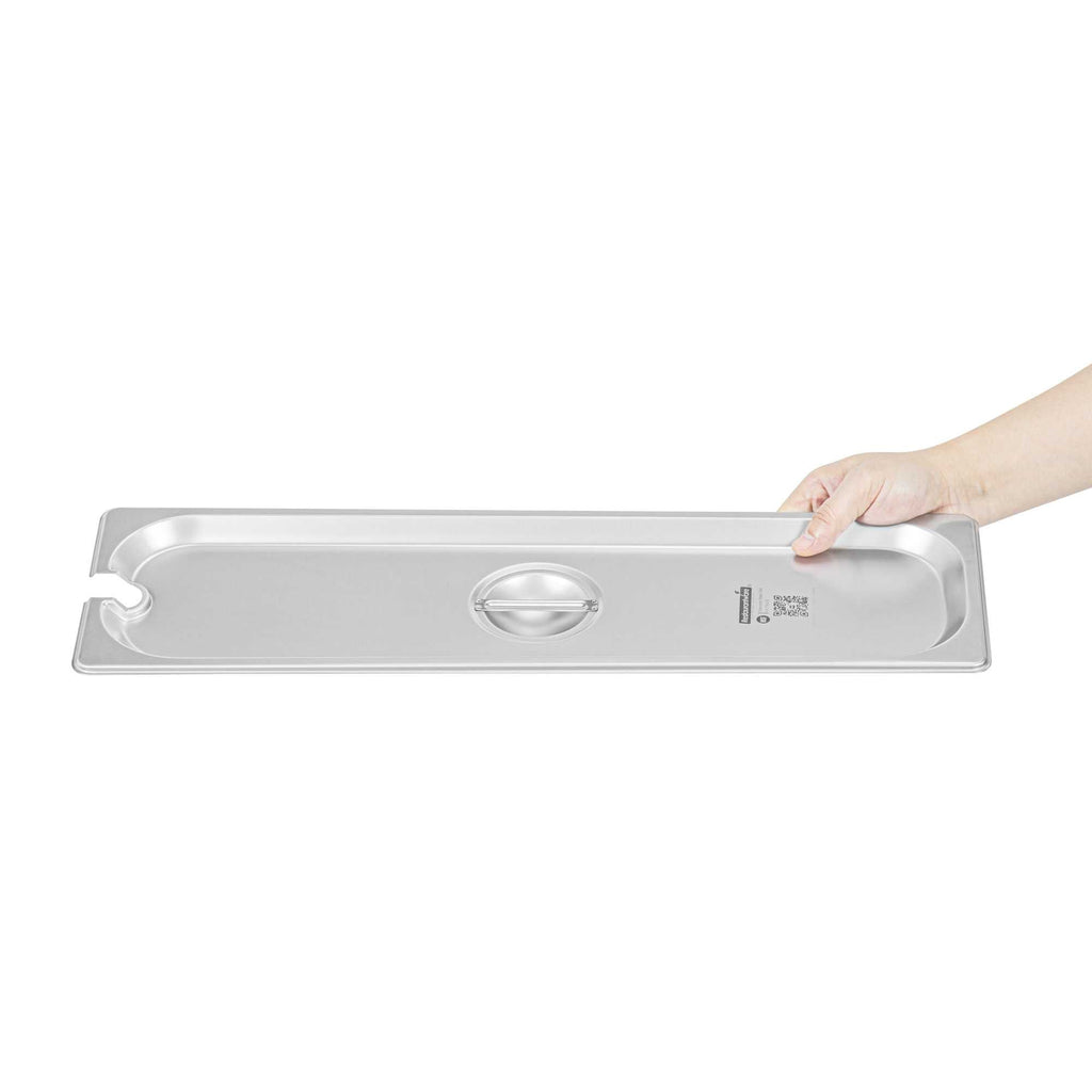Kitchen Tek Stainless Steel Slotted Lid - Fits 1/2 Size Long Steam Table Pan - 1 count box