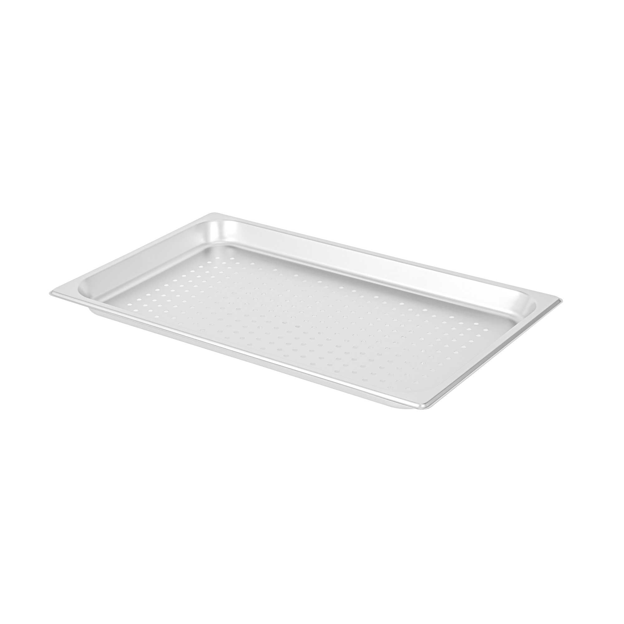 Kitchen Tek Stainless Steel Full Size Steam Table Pan - 1 1/4 Inch Deep, Perforated, Anti Jam, 24 Gauge - 1 count box