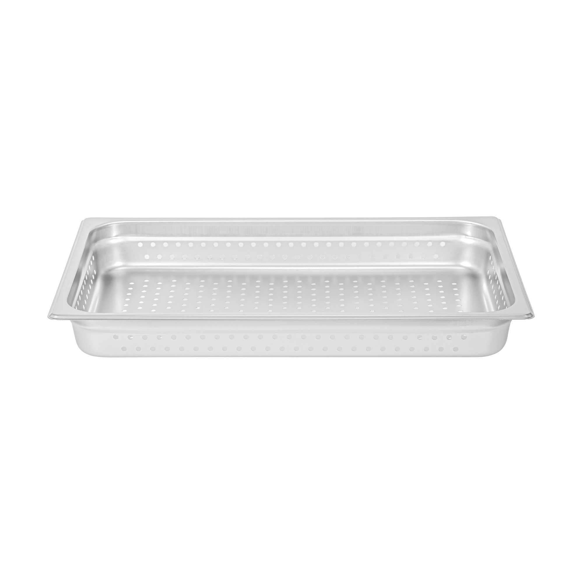 Kitchen Tek Stainless Steel Full Size Steam Table Pan - 2 1/2 Inch Deep, Perforated, Anti Jam, 24 Gauge - 1 count box