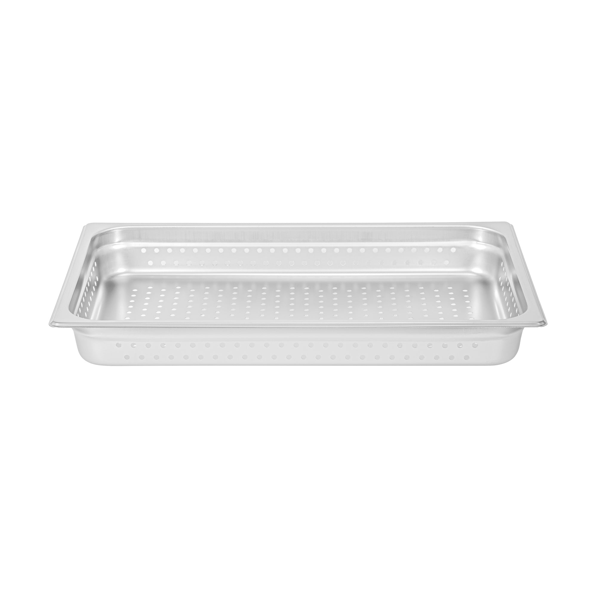 Kitchen Tek Stainless Steel Full Size Steam Table Pan - 2 1/2 Inch Deep, Perforated, Anti Jam, 24 Gauge - 6 count box