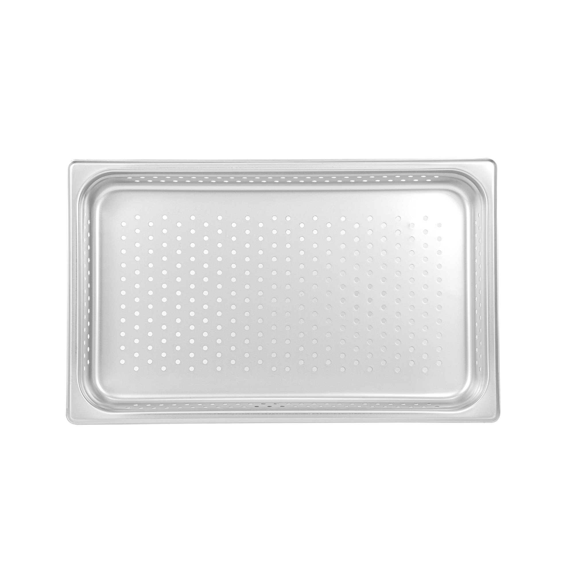 Kitchen Tek Stainless Steel Full Size Steam Table Pan - 2 1/2 Inch Deep, Perforated, Anti Jam, 24 Gauge - 6 count box