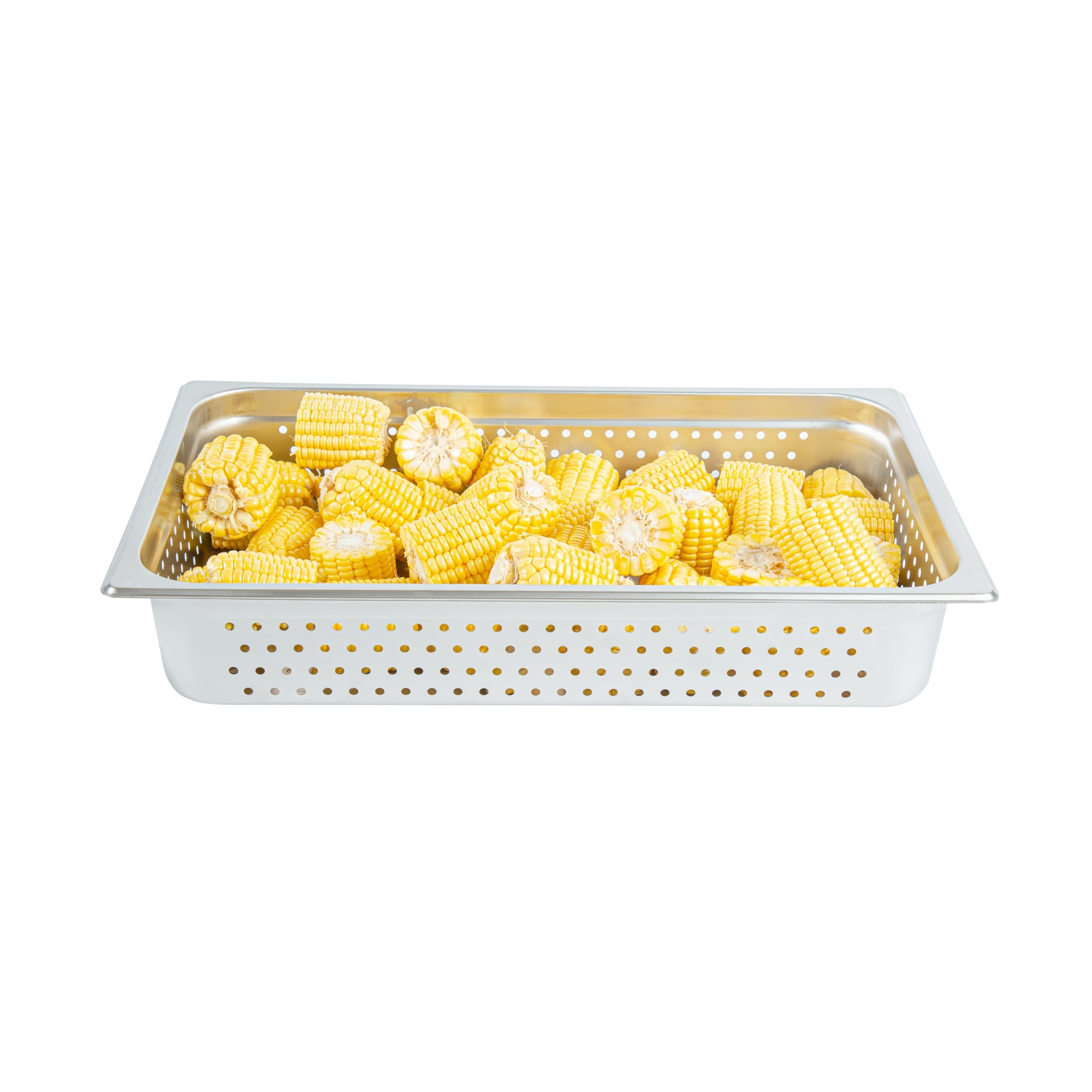 Kitchen Tek Stainless Steel Full Size Steam Table Pan - 4 Inch Deep, Perforated, Anti Jam, 24 Gauge - 6 count box