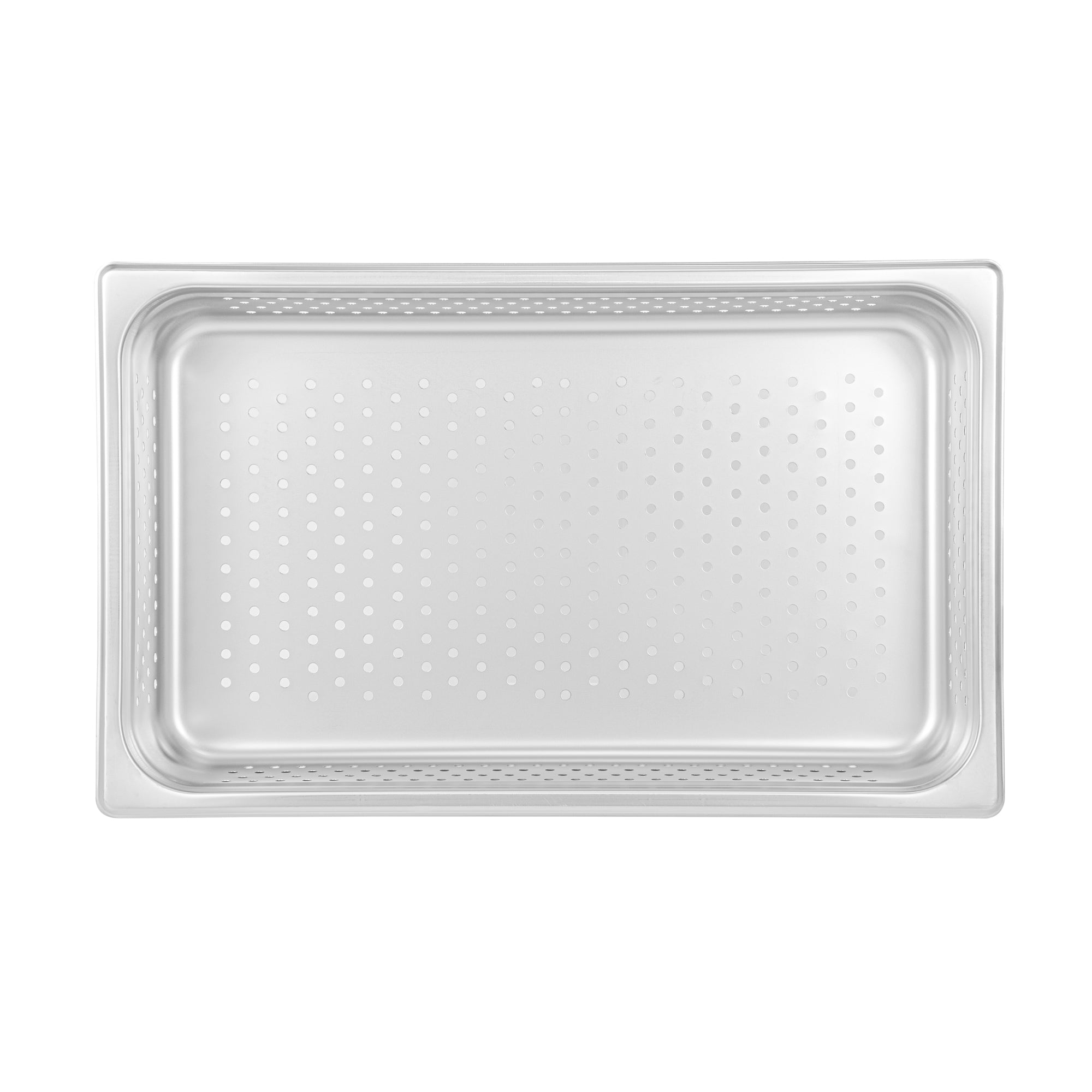 Kitchen Tek Stainless Steel Full Size Steam Table Pan - 4 Inch Deep, Perforated, Anti Jam, 24 Gauge - 6 count box