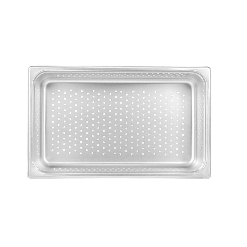 Kitchen Tek Stainless Steel Full Size Steam Table Pan - 6 Inch Deep, Perforated, Anti Jam, 24 Gauge - 1 count box