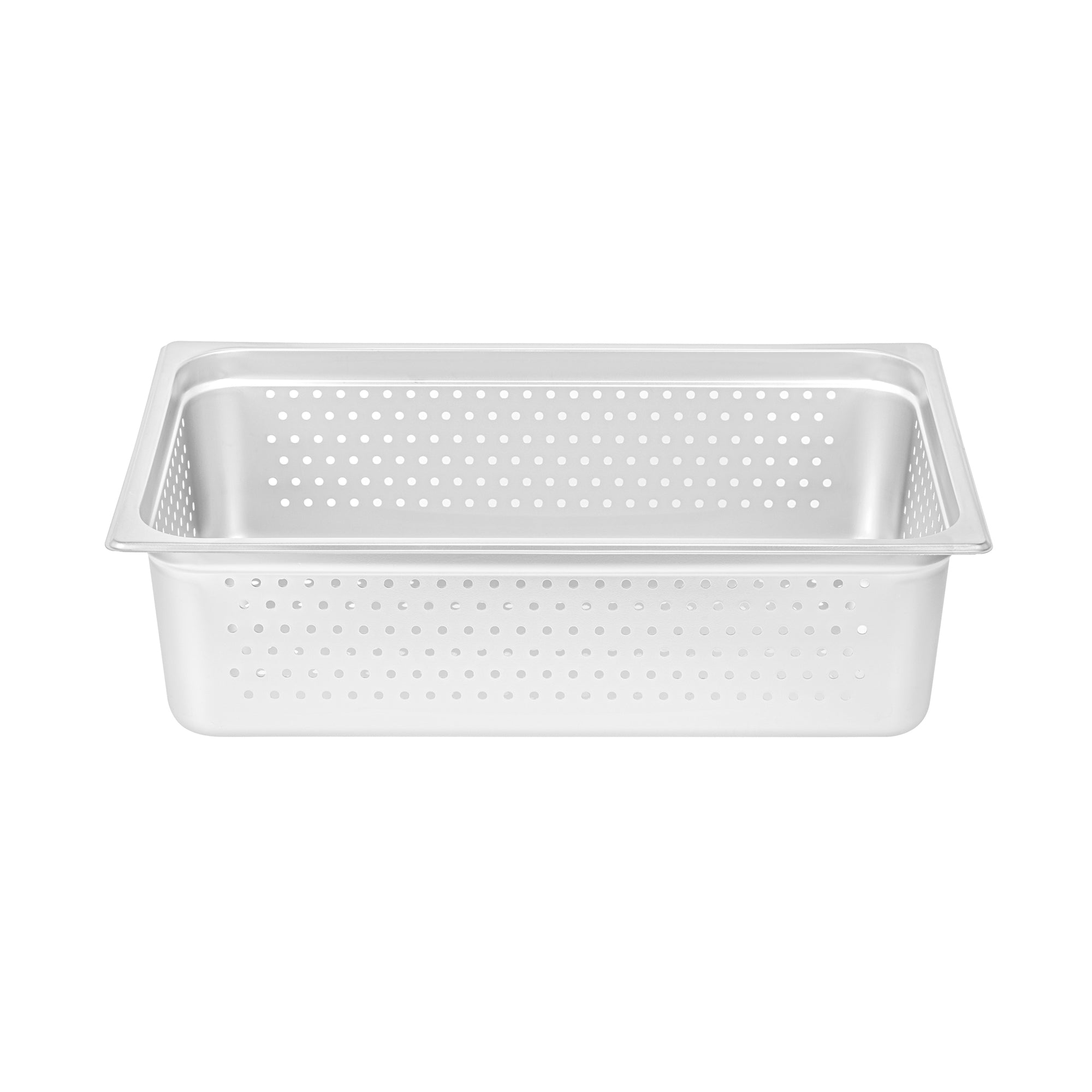 Kitchen Tek Stainless Steel Full Size Steam Table Pan - 6 Inch Deep, Perforated, Anti Jam, 24 Gauge - 6 count box