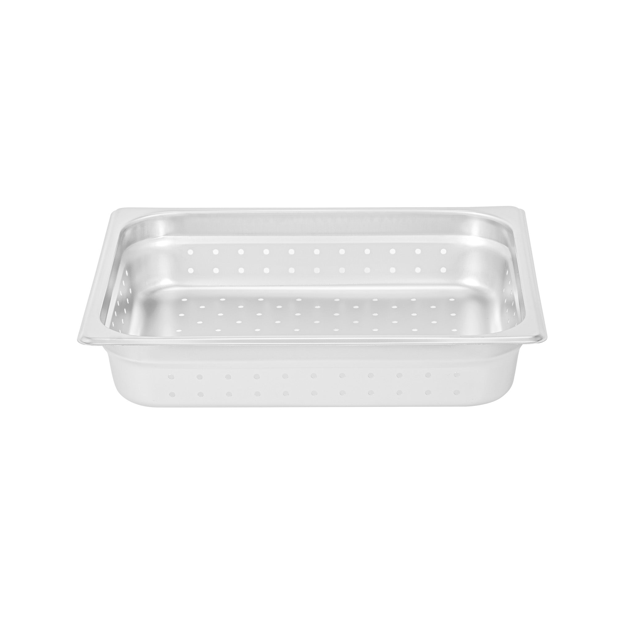 Kitchen Tek Stainless Steel 1/2 Size Steam Table Pan - 2 1/2 Inch Deep, Perforated, Anti Jam, 24 Gauge - 1 count box