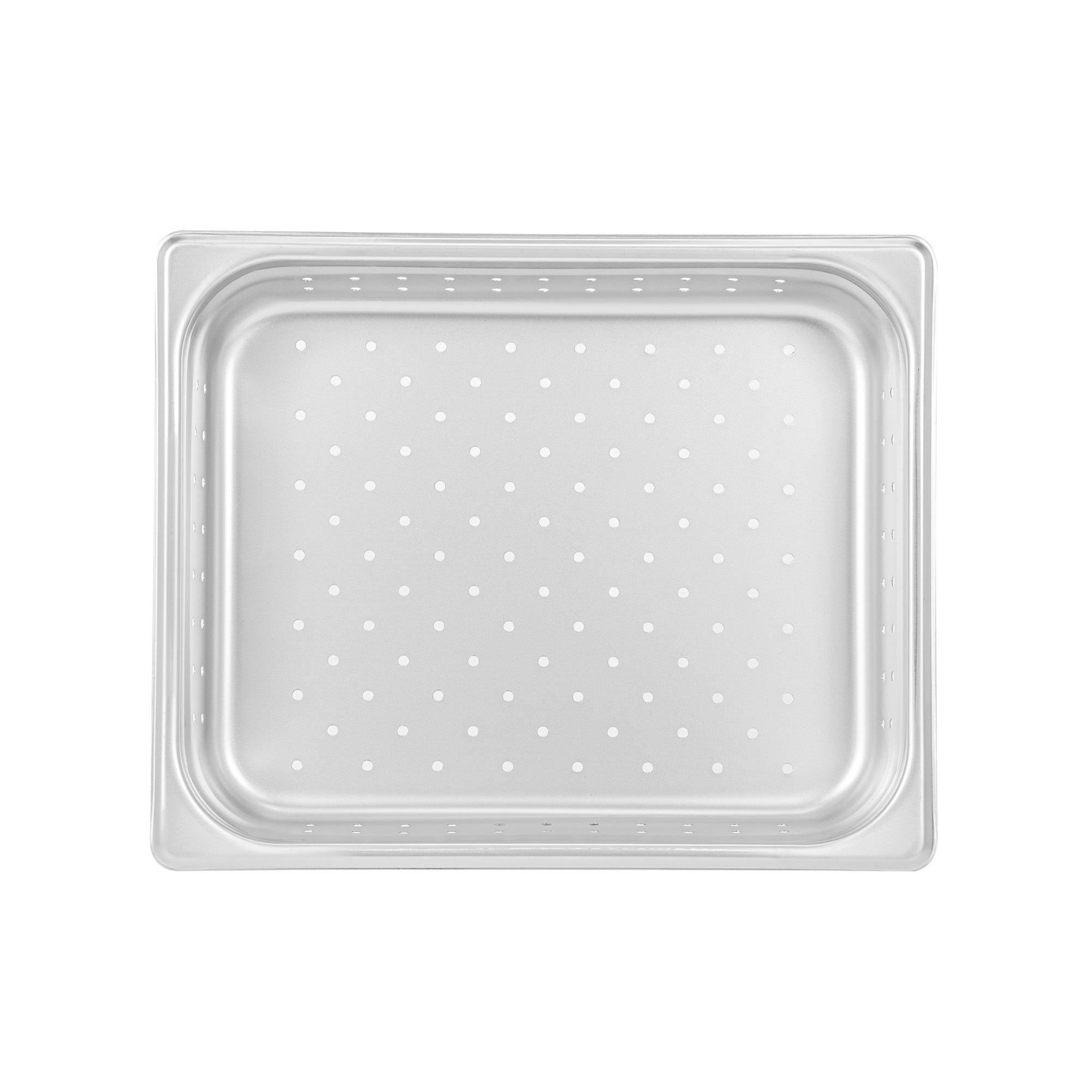 Kitchen Tek Stainless Steel 1/2 Size Steam Table Pan - 2 1/2 Inch Deep, Perforated, Anti Jam, 24 Gauge - 1 count box