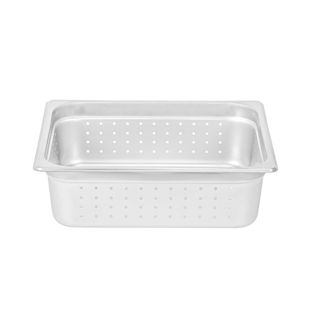 Kitchen Tek Stainless Steel 1/2 Size Steam Table Pan - 4 Inch Deep, Perforated, Anti Jam, 24 Gauge - 1 count box