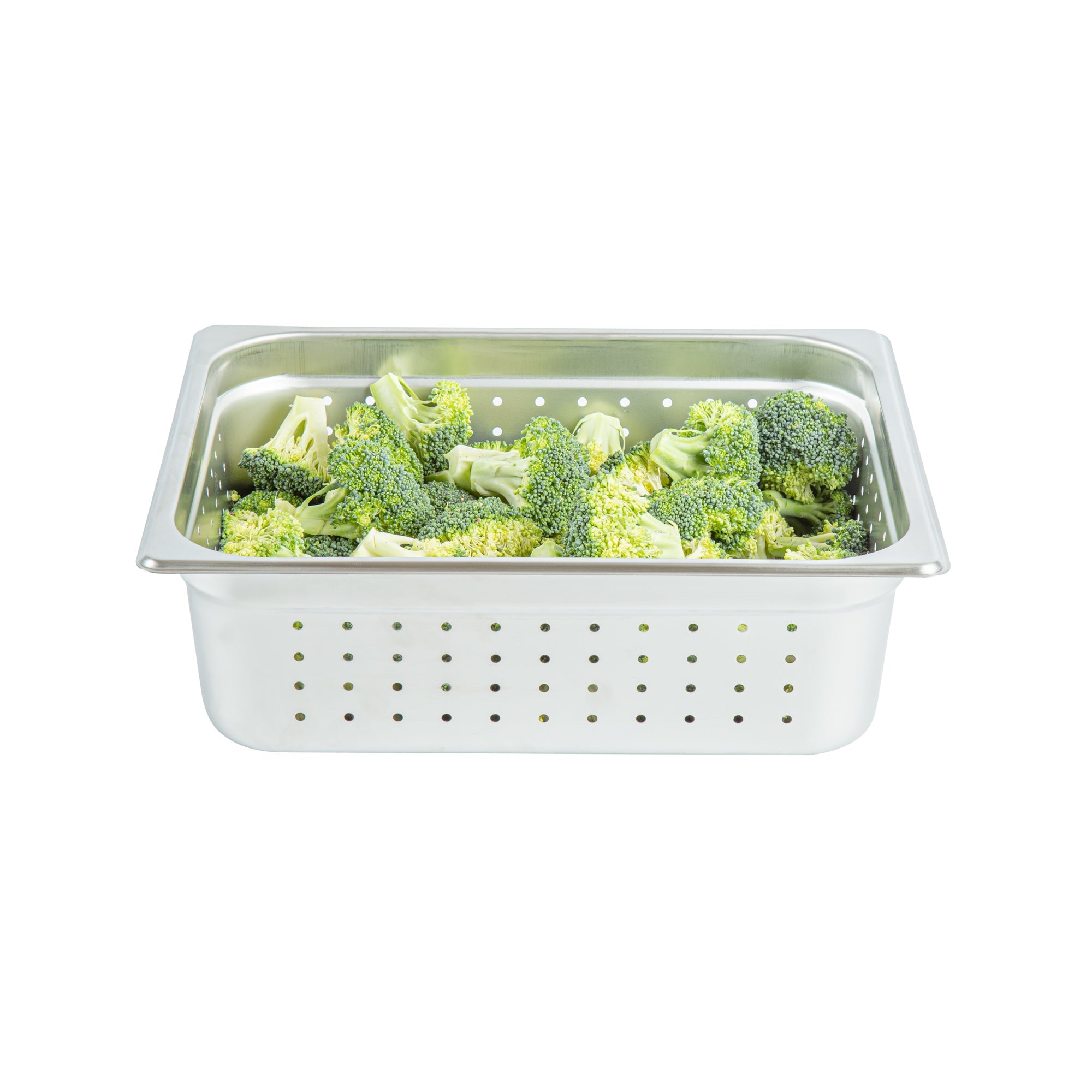 Kitchen Tek Stainless Steel 1/2 Size Steam Table Pan - 4 Inch Deep, Perforated, Anti Jam, 24 Gauge - 6 count box