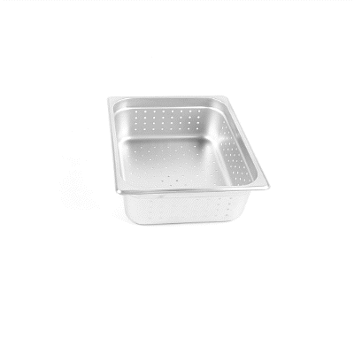 Kitchen Tek Stainless Steel 1/2 Size Steam Table Pan - 4 Inch Deep, Perforated, Anti Jam, 24 Gauge - 6 count box