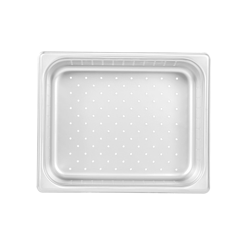Kitchen Tek Stainless Steel 1/2 Size Steam Table Pan - 4 Inch Deep, Perforated, Anti Jam, 24 Gauge - 6 count box