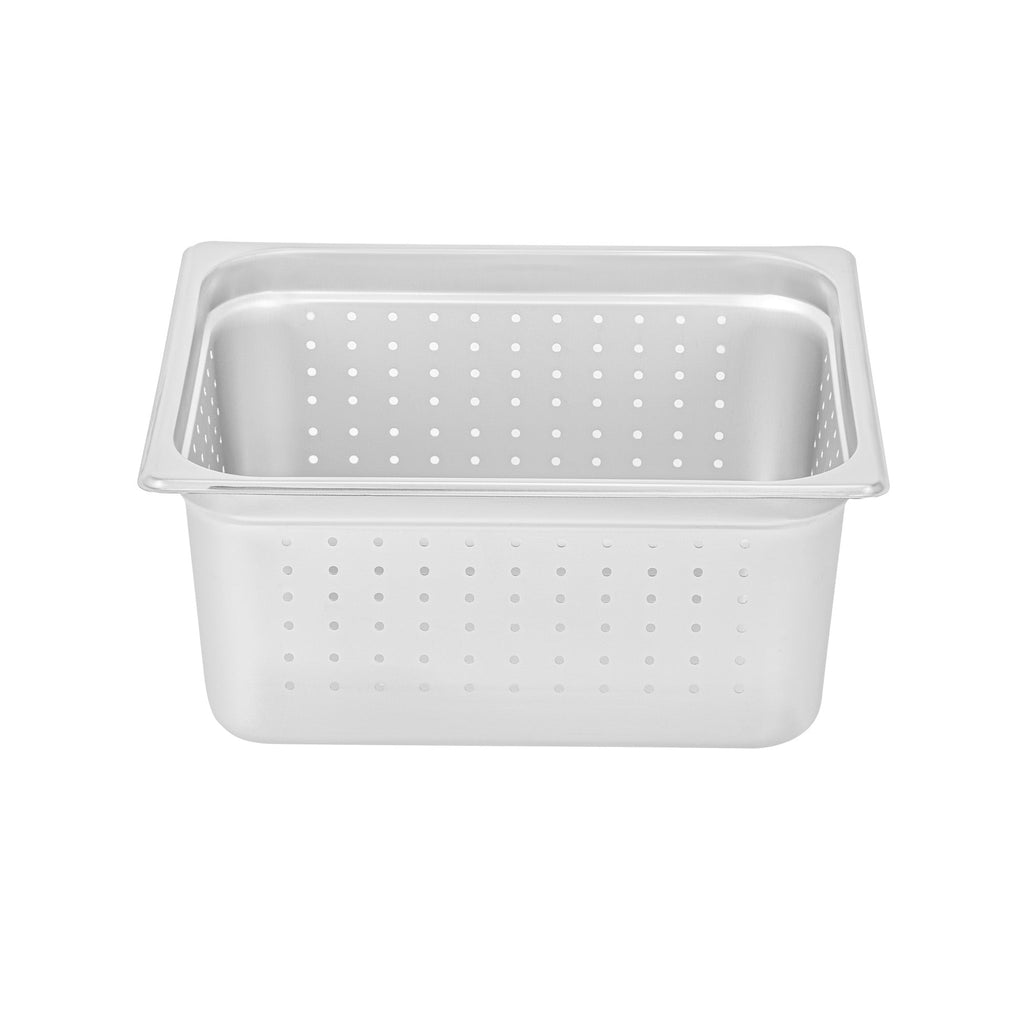 Kitchen Tek Stainless Steel 1/2 Size Steam Table Pan - 6 Inch Deep, Perforated, Anti Jam, 24 Gauge - 1 count box