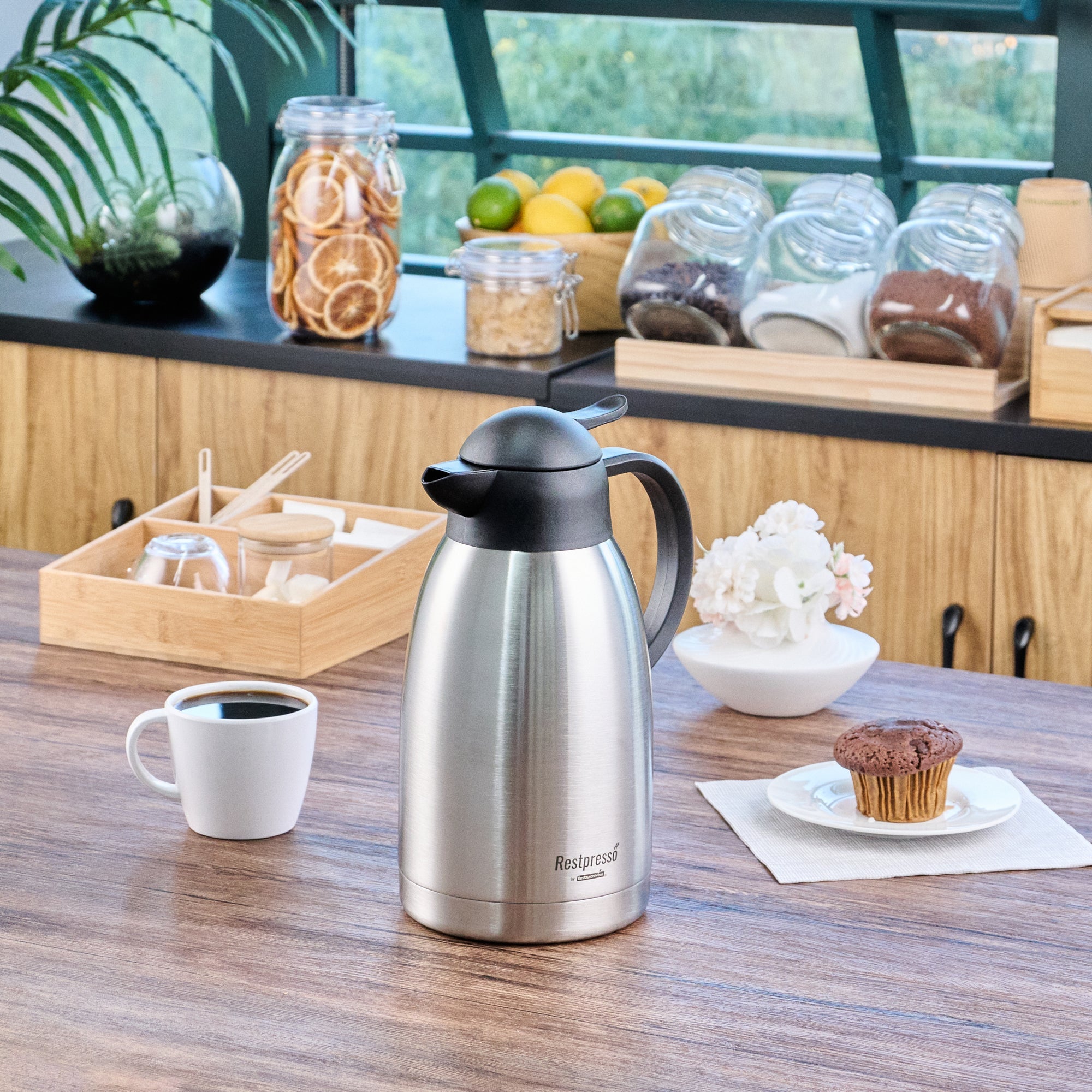 Restpresso 68 oz Vacuum Insulated Coffee Carafe / Server - 7 3/4" x 5 1/2" x 11" - 1 count box