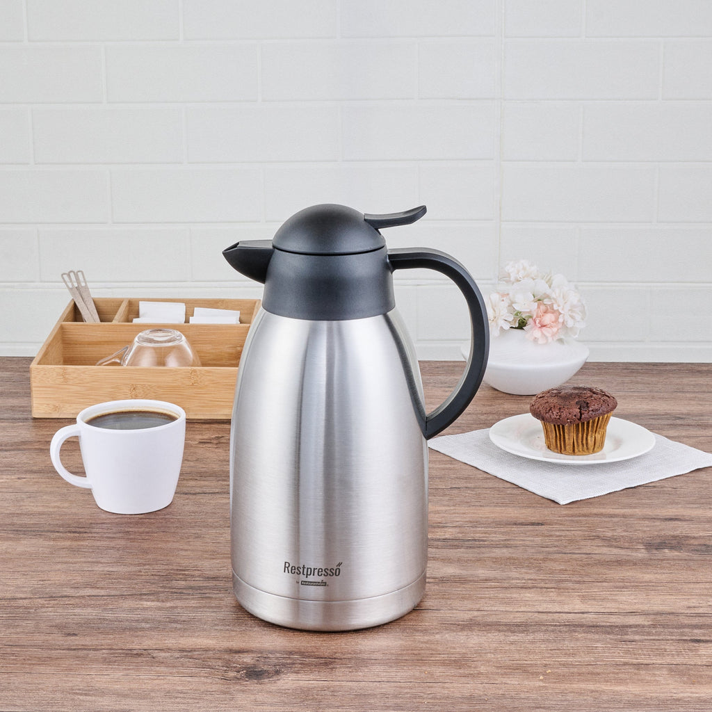 Restpresso 68 oz Vacuum Insulated Coffee Carafe / Server - 7 3/4" x 5 1/2" x 11" - 1 count box