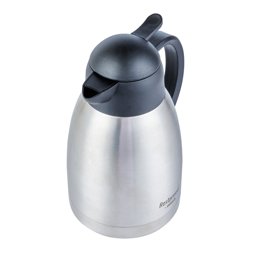 Restpresso 51 oz Vacuum Insulated Coffee Carafe / Server - with Label Tags - 7 3/4" x 5 1/2" x 8 1/4" - 1 count box